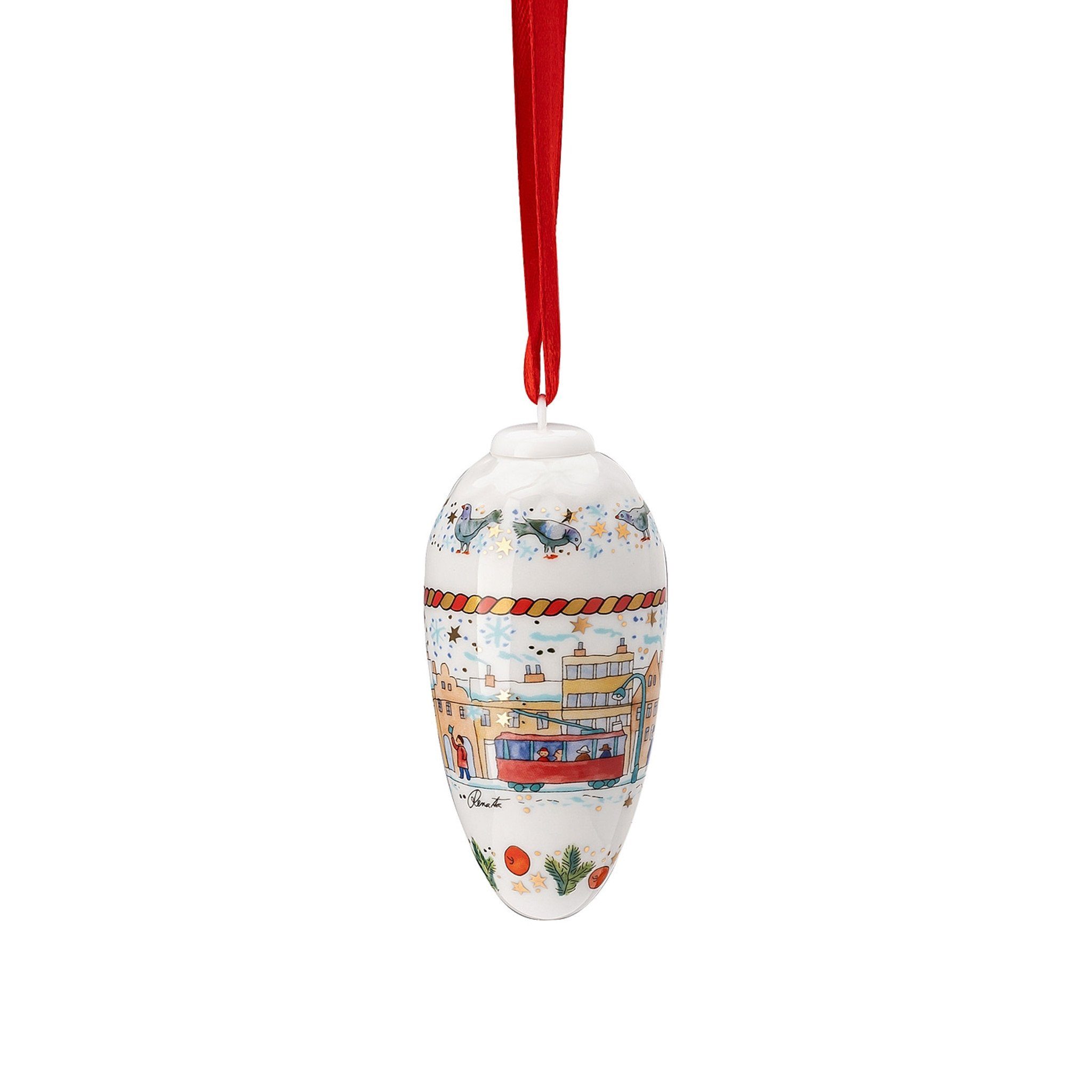 Hutschenreuther Christbaumschmuck Porzellanzapfen Weihnachtszapfen 2023 in OVP (1-tlg), Sammelobjekt mit OVP (Originalverpackung)