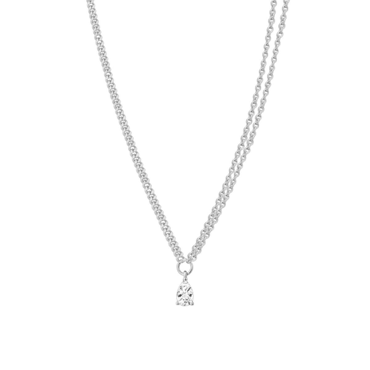 XENOX Kette mit Anhänger Halskette mit Anhänger Damen Sundown Zirkonia Silber XS91992