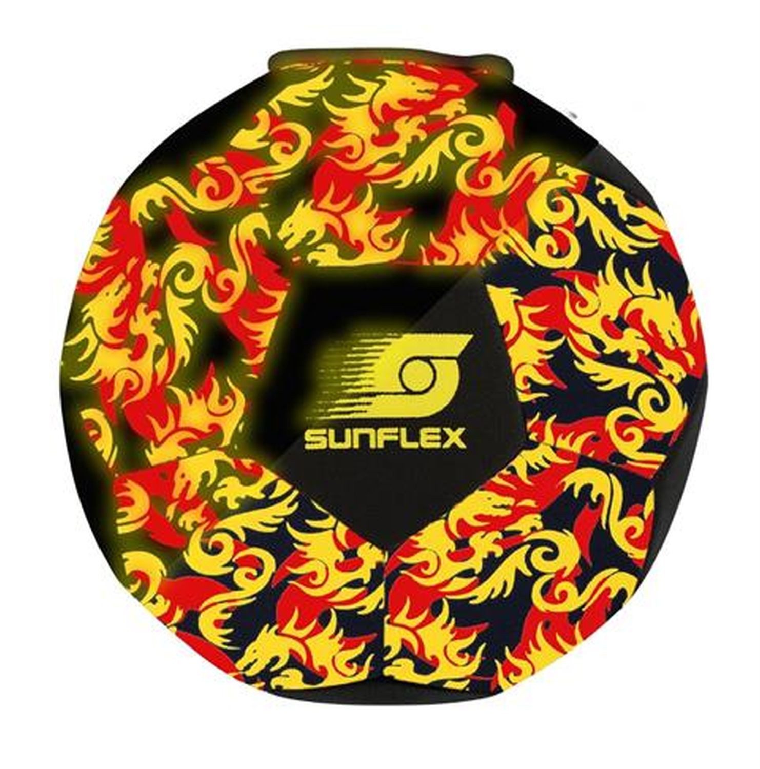 Sunflex Fußball Neopren Fußball Size 5 Glow Flames Dragon, Ball Ballsport Ballspiel Sportspiel Sportball Soccer Leuchtball