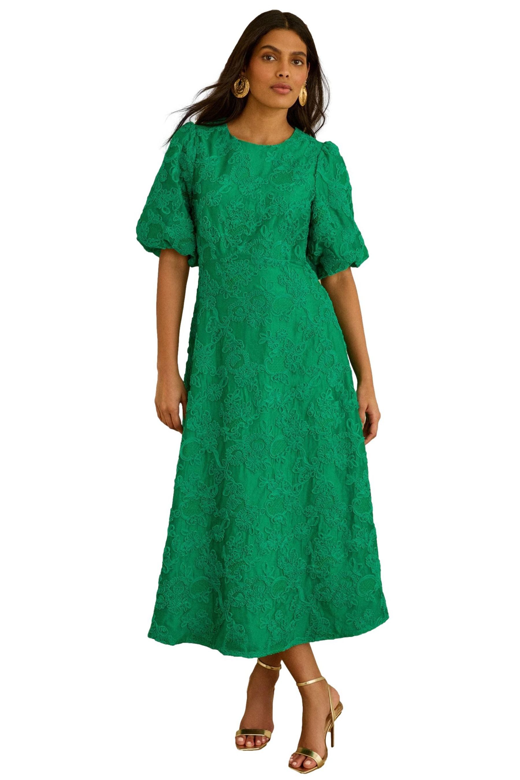 Midikleid Love & Roses Strukturiertes Midikleid, Regular