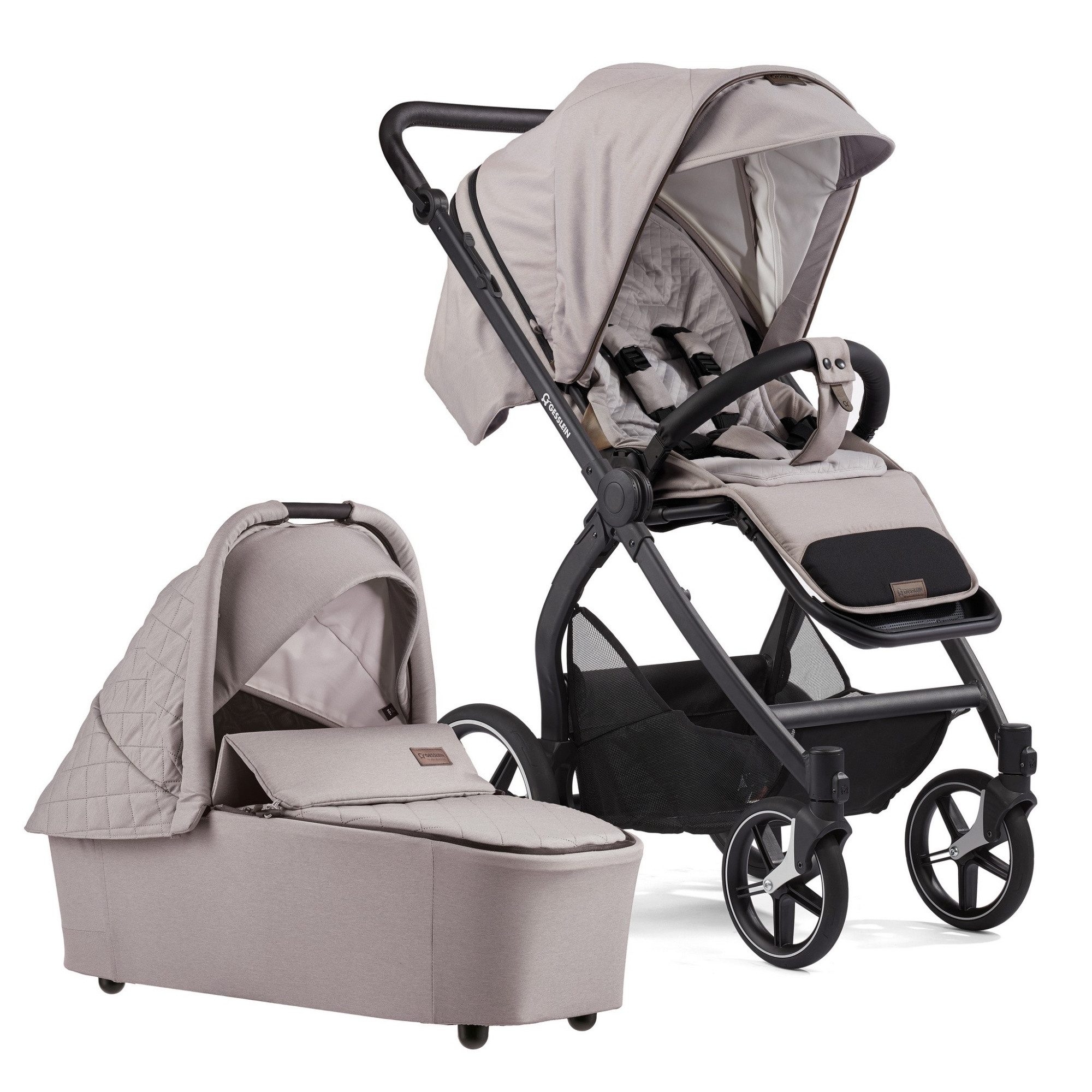 Gesslein Kombi-Kinderwagen Gesslein FX4 Swing 2in1 Kinderwagen-Set inkl. Babywanne Panorama Lyx