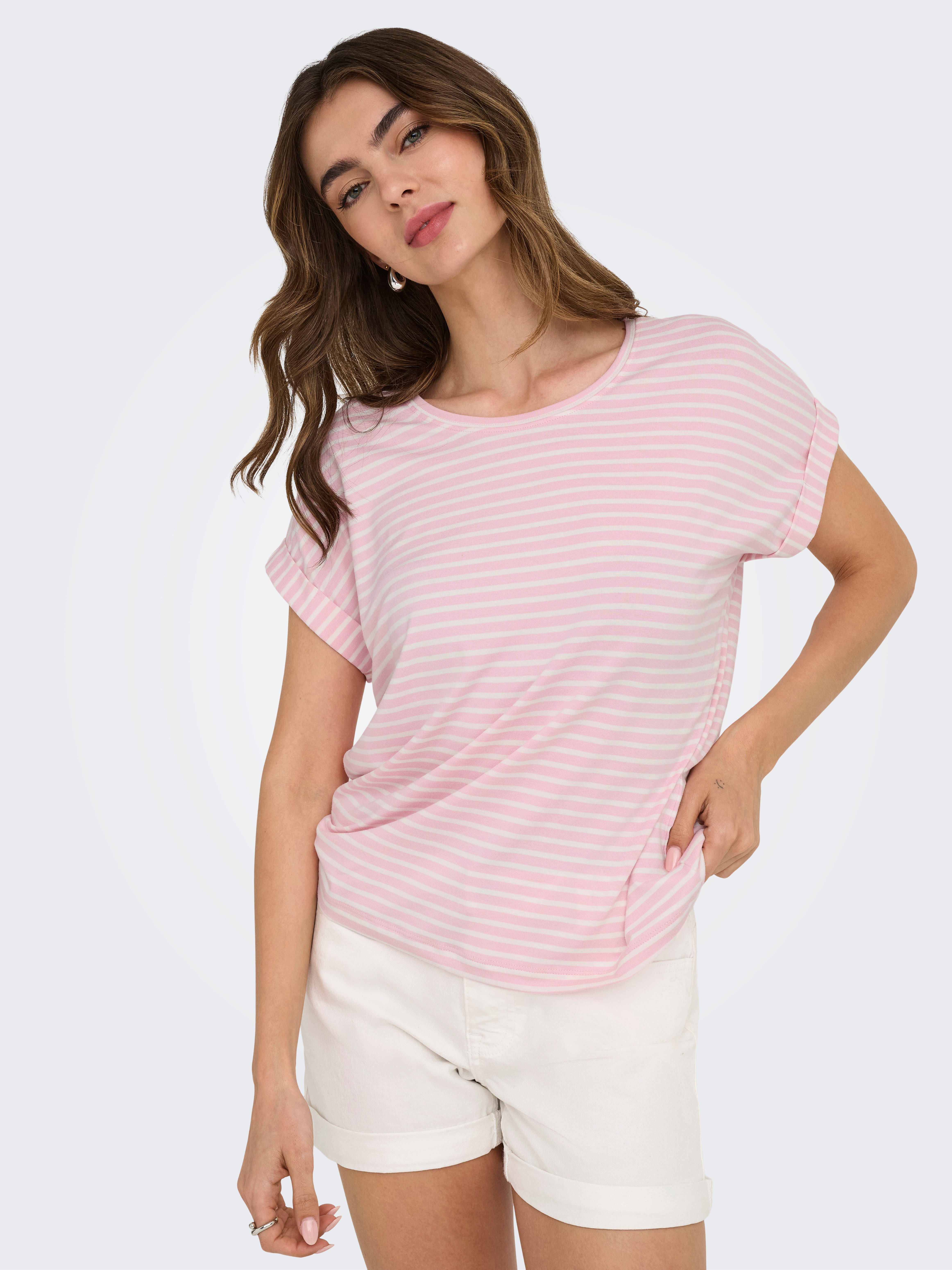 ONLY Kurzarmshirt ONLMOSTER STRIPE S/S O-NECK TOP JRS NOOS gestreift, lässi günstig online kaufen