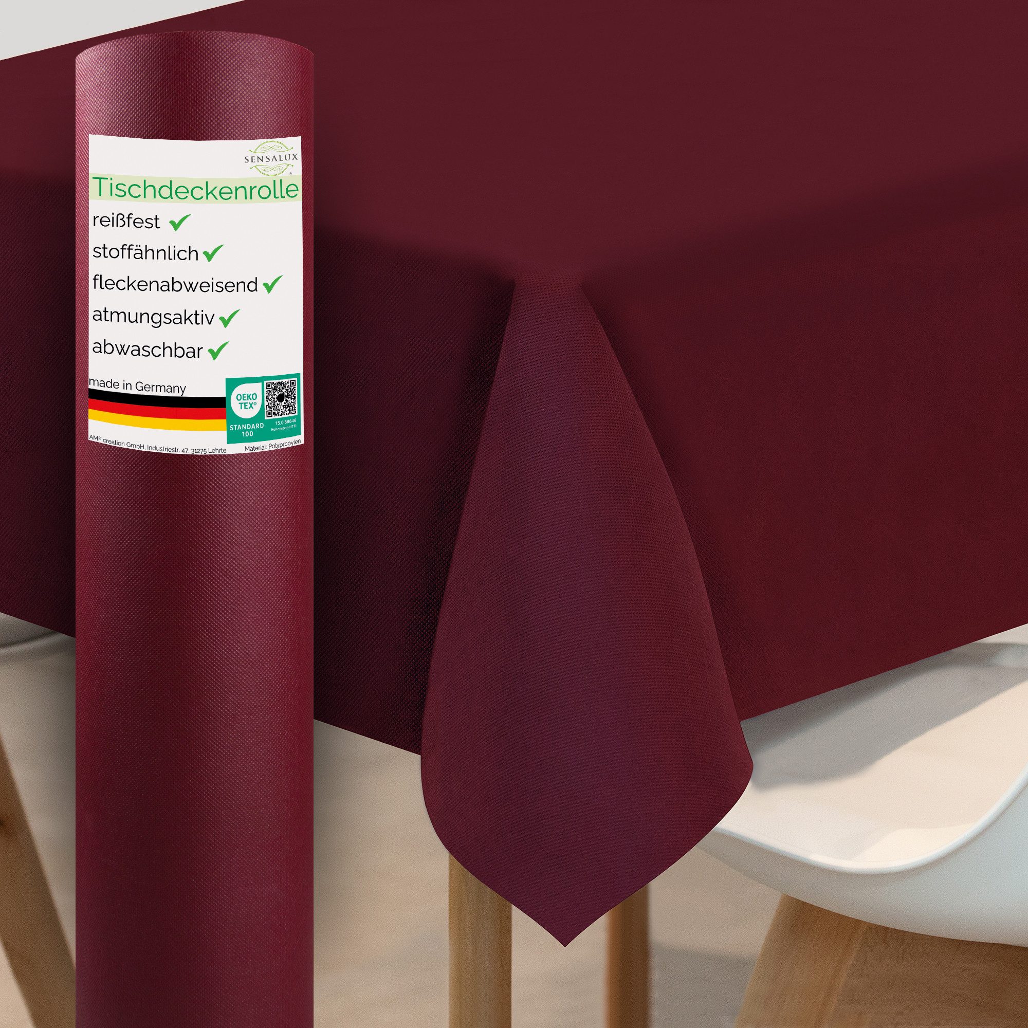 Sensalux Tischdecke Sensalux Tischdeckenrolle, 1,18m x 10m Bordeaux günstig online kaufen