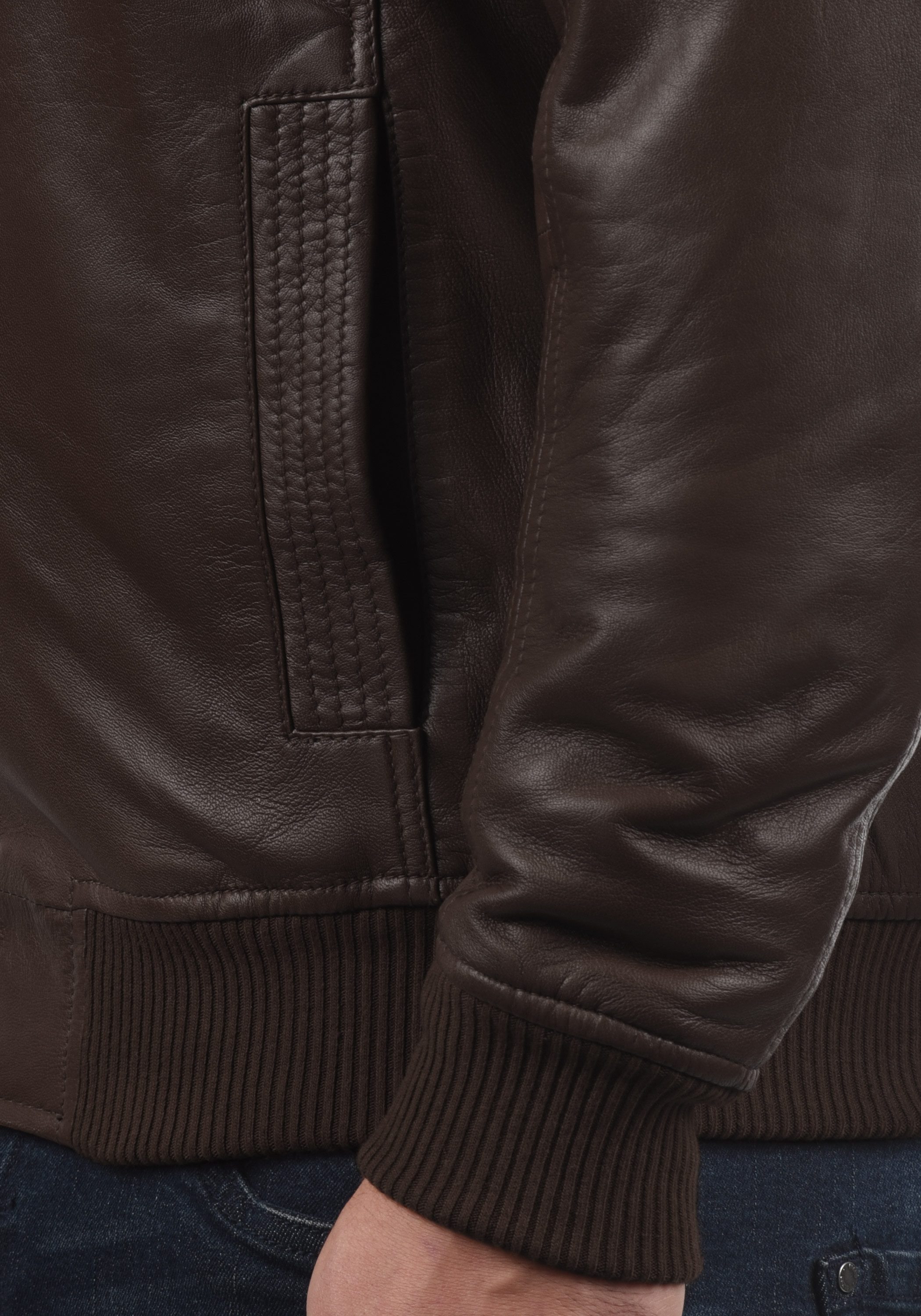 !Solid Lederjacke SDFamash Bikerjacke aus 100% Schafsleder