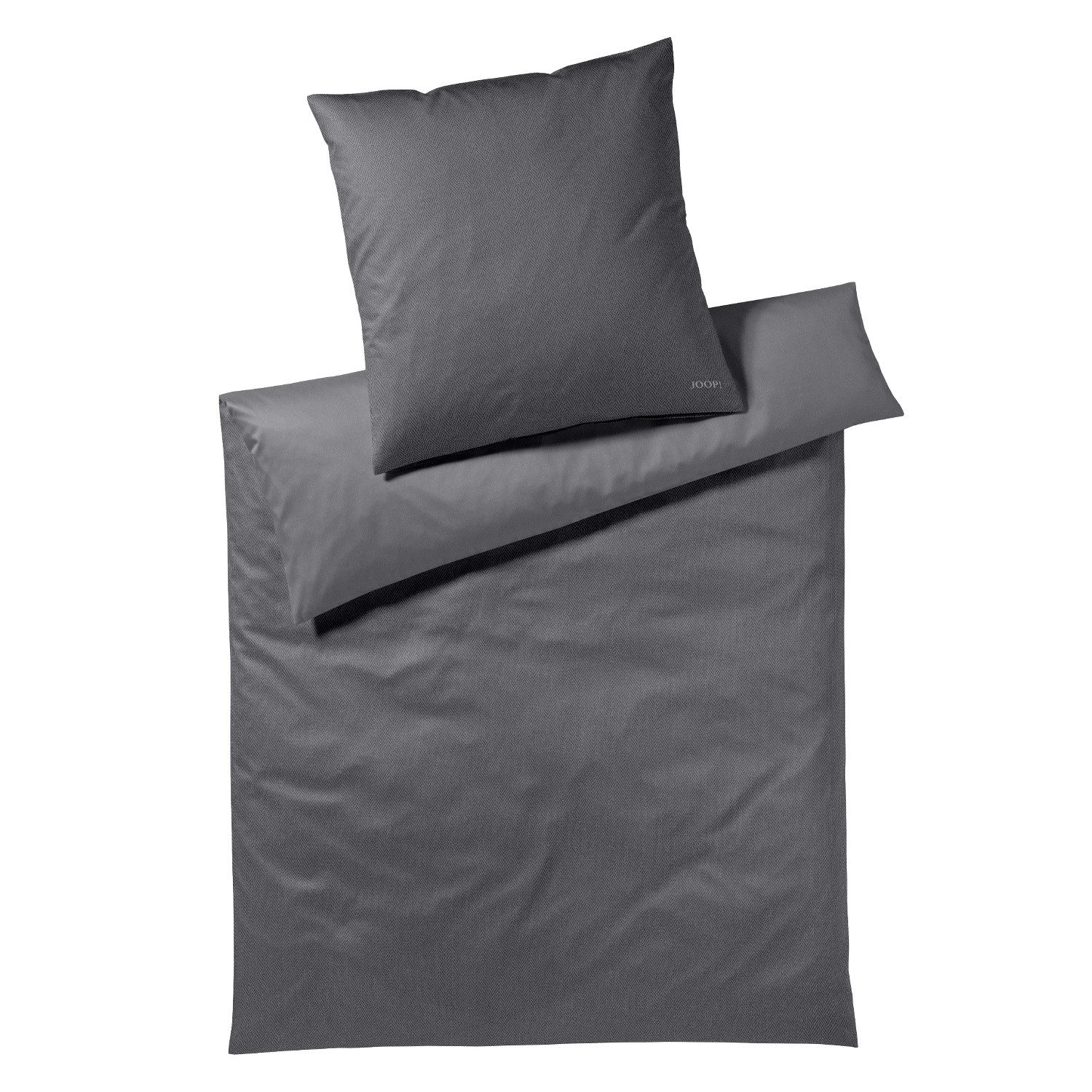 JOOP! Bettwäsche JOOP! Comfort Satin Bettwäsche Herringbone 4126-9 Stone grau 135x200, Comfort Satin, 2 teilig, Mit Reißverschluss
