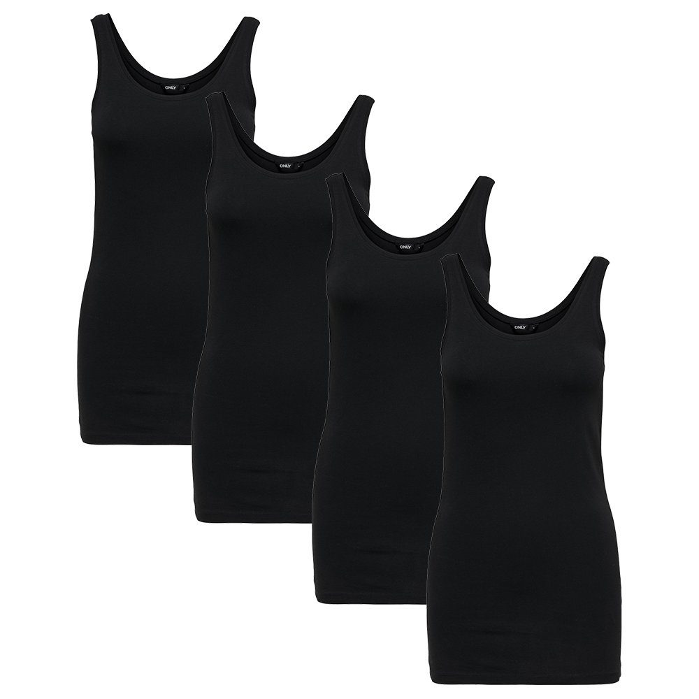 ONLY Longtop Damen Tank Top Long Lang Shirt schwarz weiß 1er 2er 3er 4er 5er PACK