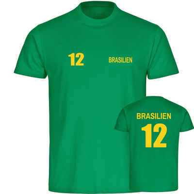 multifanshop T-Shirt Kinder Brasilien - Trikot 12 - Boy Girl