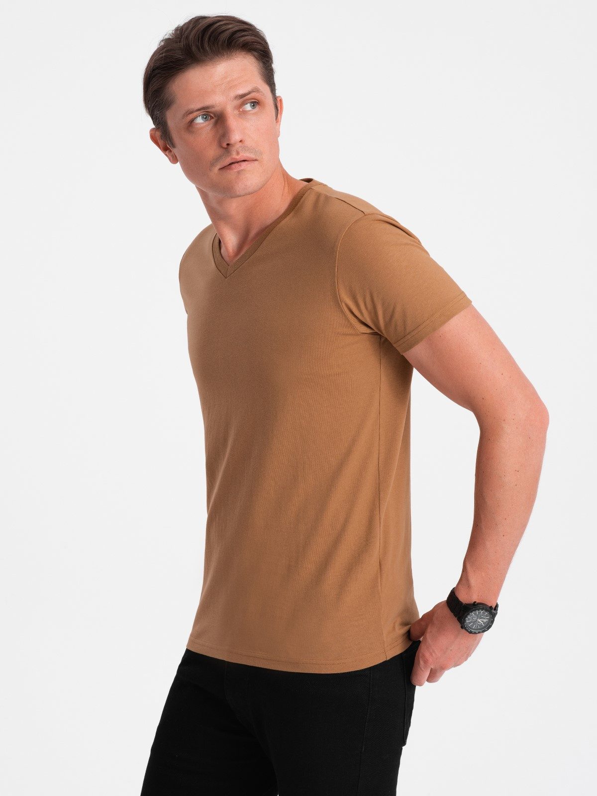 OMBRE T-Shirt Klassisches Herren-T-Shirt mit V-Ausschnitt günstig online kaufen