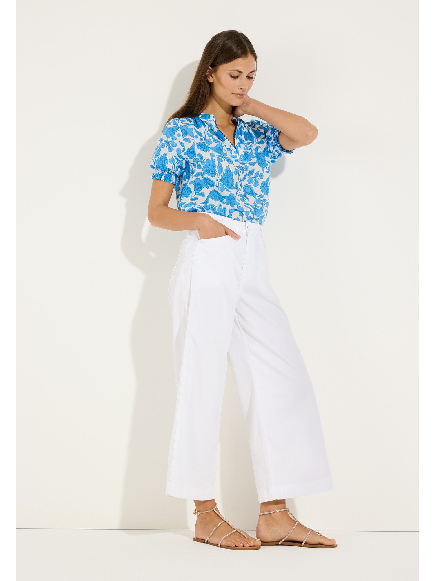 MORE&MORE Klassische Bluse sommerliche Printbluse