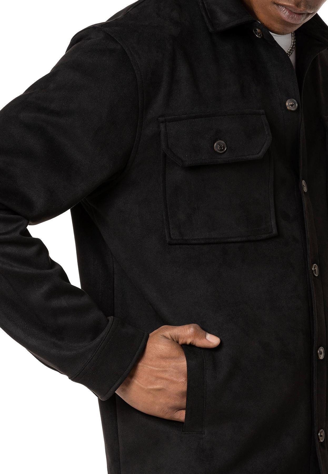 RedBridge Hemdjacke Wildleder-Look mit Brusttaschen Pflegeleicht