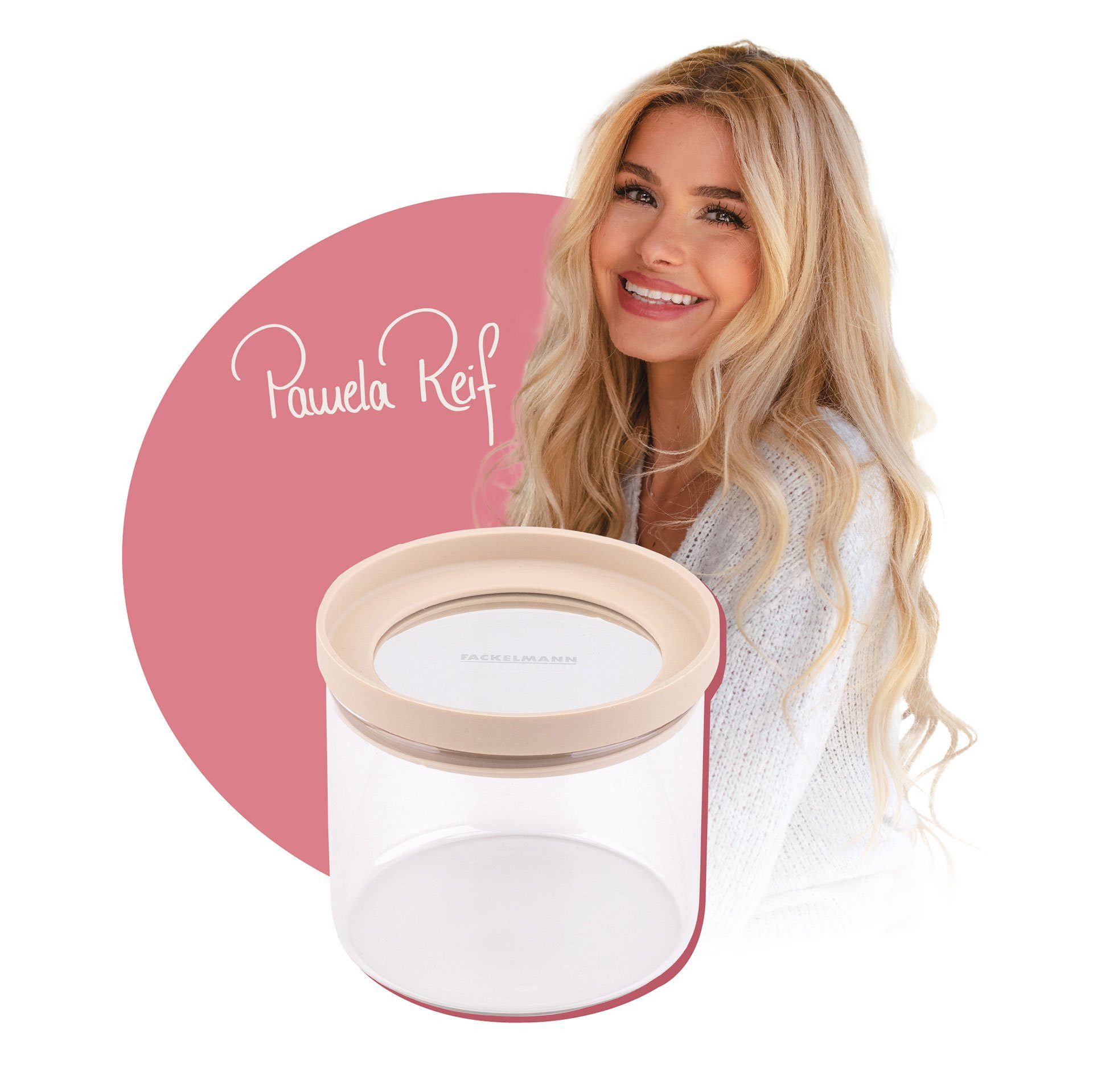 FACKELMANN Vorratsdose Vorratsbehälter, Aufbewahrungsglas, Lebensmittelbehälter, Organizer