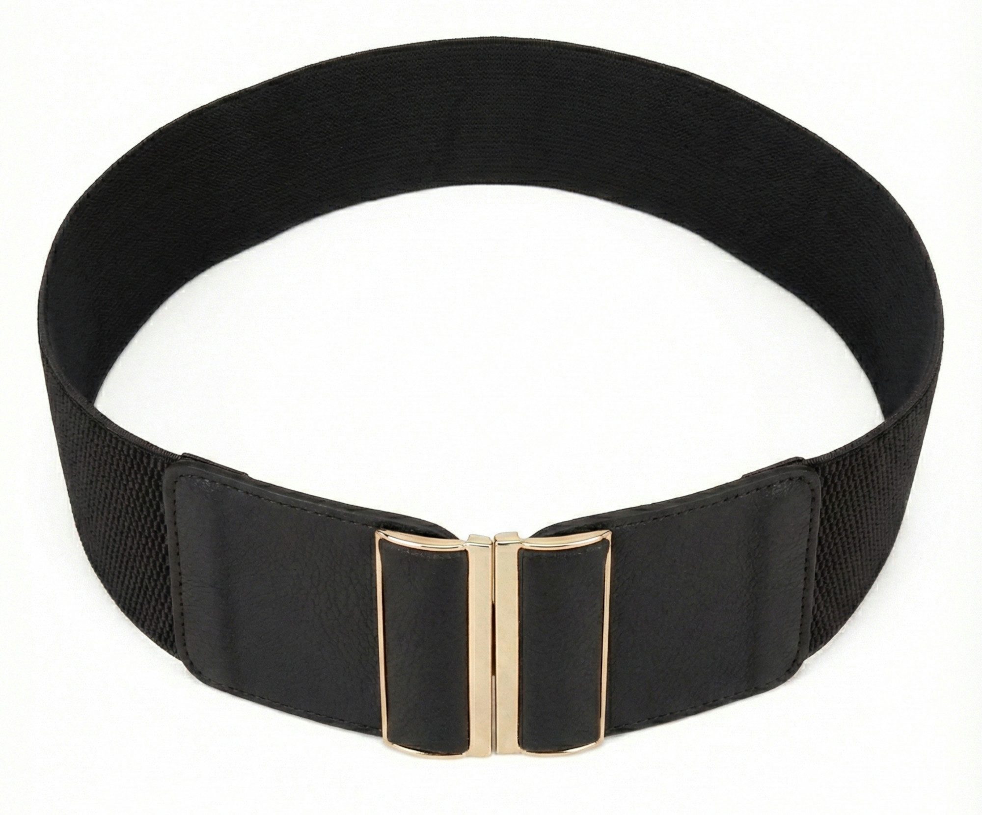 Ella Jonte Stretchgürtel elastischer Taillengürtel mit goldfarbener Schnalle 85–100 cm