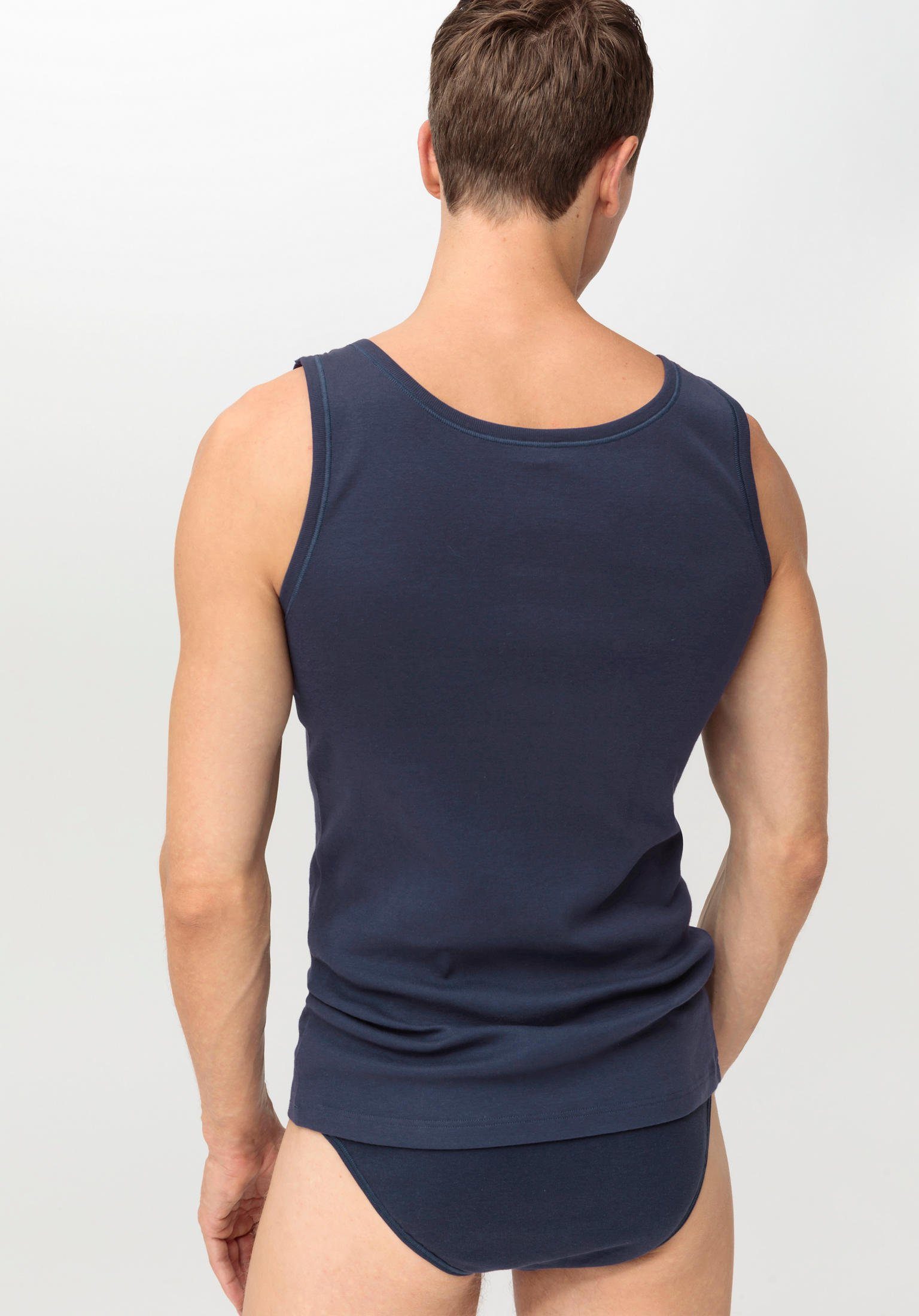 dunkelblau Unterhemd Bio-Baumwolle, Hessnatur aus 2er-Pack reiner