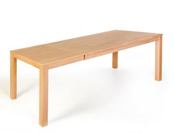 expendio Essgruppe Karlo 1XL, (komplette Tischgruppe, Spar-Set, 5-tlg), Tisch Eiche natur massiv 160(210)x90 + Stühle Kaja Kunstleder braun