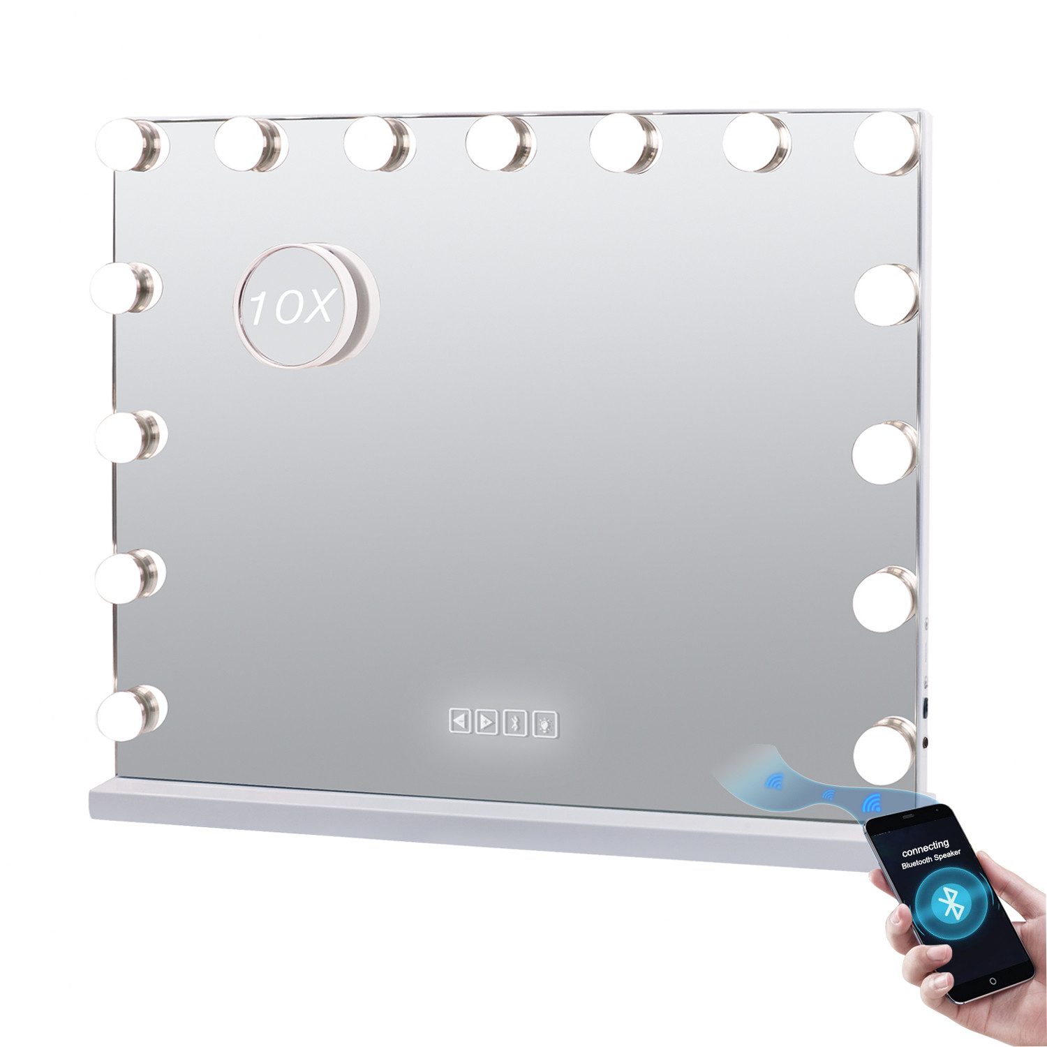 OKWISH Spiegel LED Wandspiegel Hollywood Spiegel Tischspiegel mit Beleuchtu günstig online kaufen