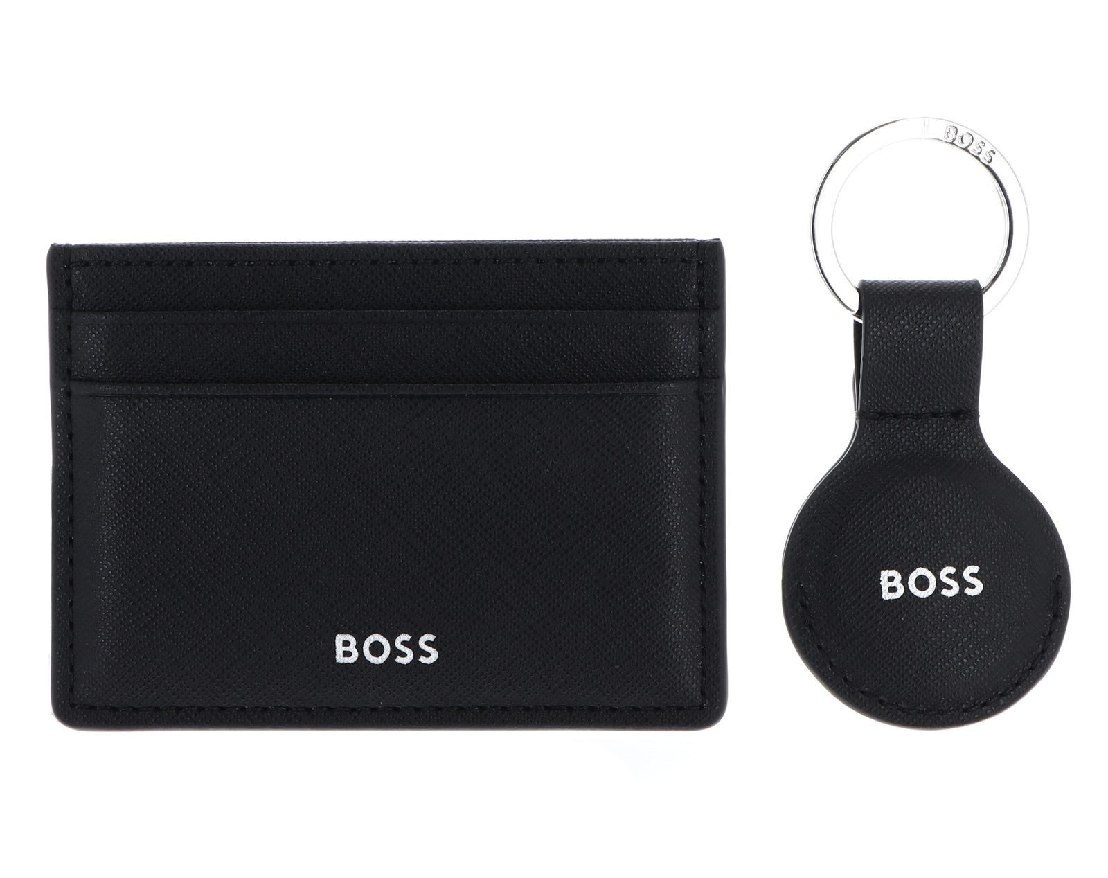 BOSS Kartenetui Giftset Card Case & Tracertag (Set, 2-tlg), aus echtem Leder mit RFID-Blocker Schutz