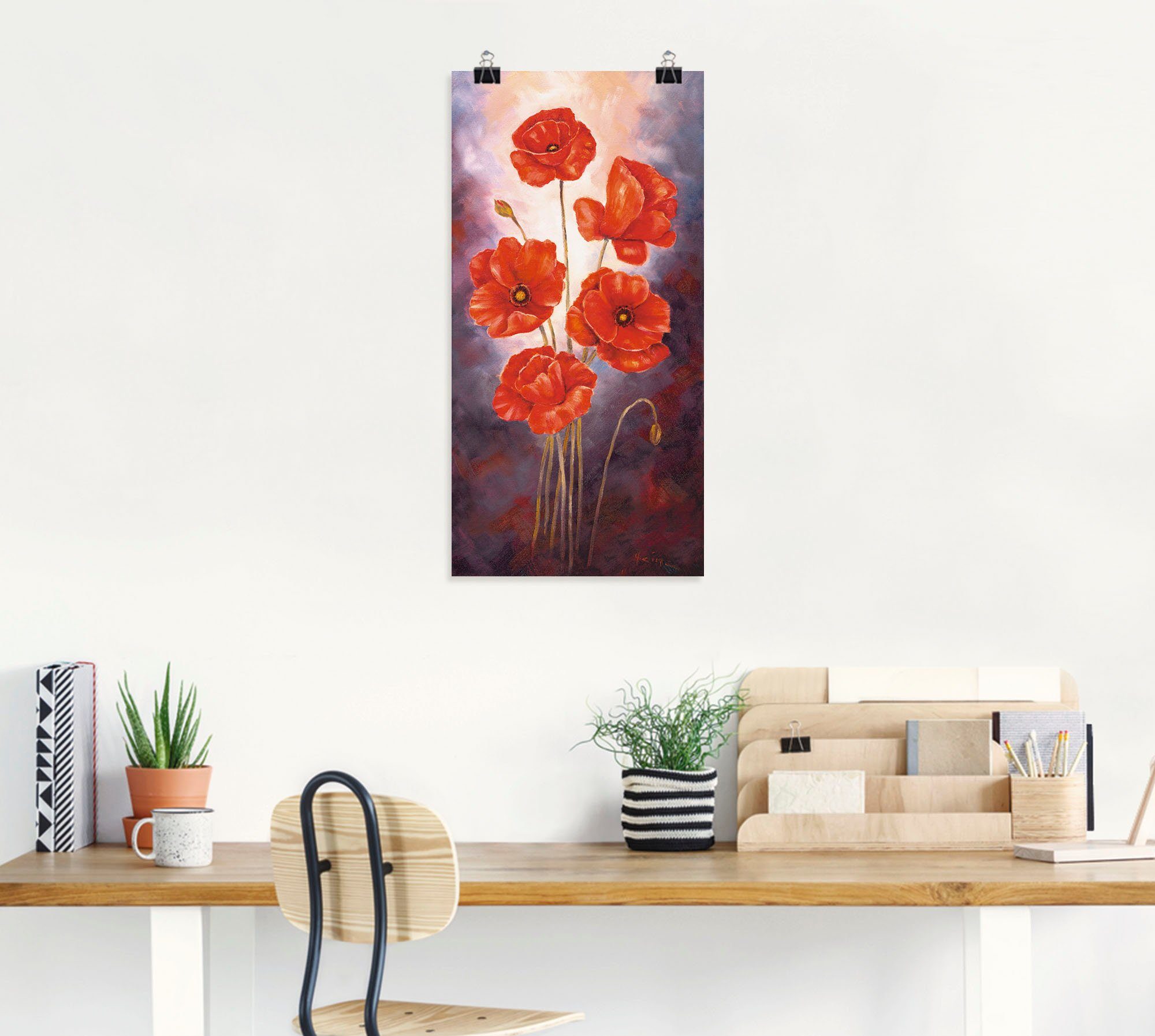 Artland Wandbild Mohn V, Blumen (1 St), als Leinwandbild, Poster in verschied. Größen