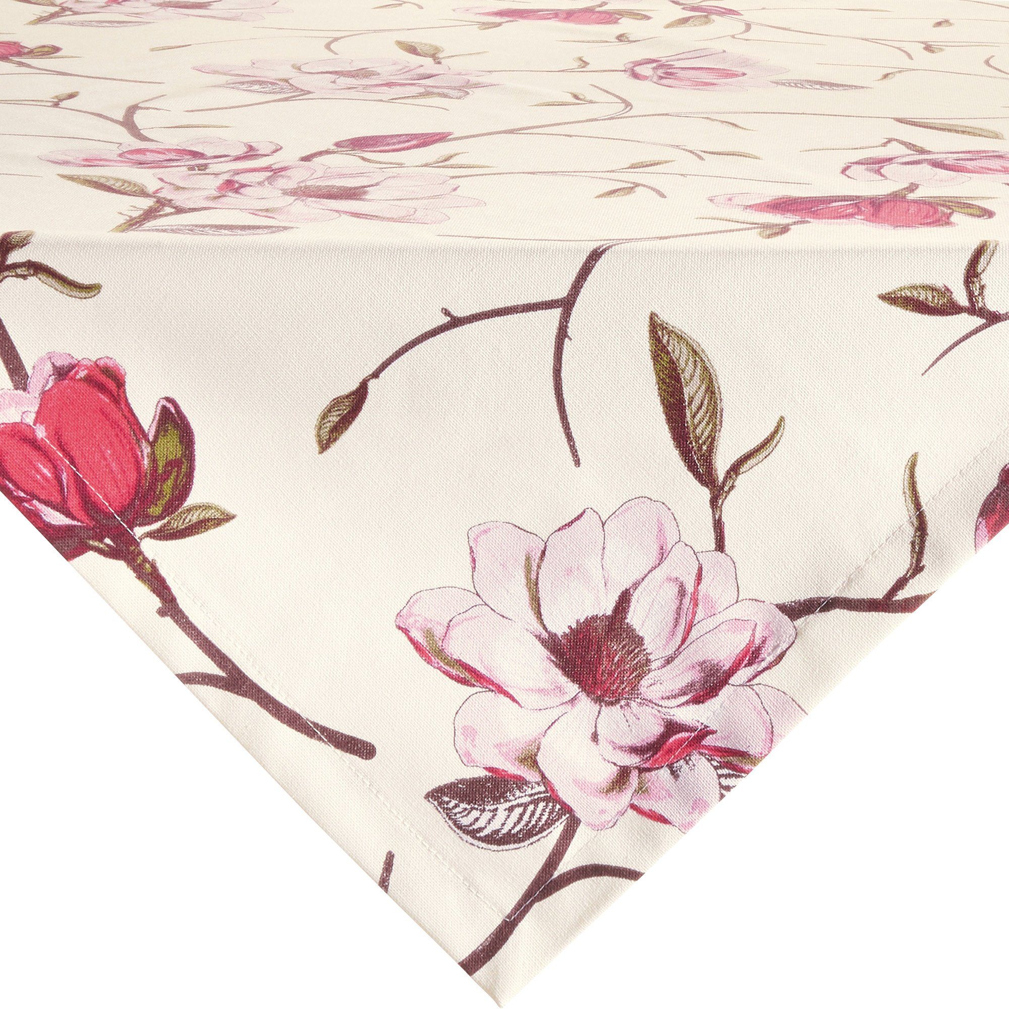Erwin Müller Mitteldecke Mitteldecke "Magnolie", fleckabweisend Blumen