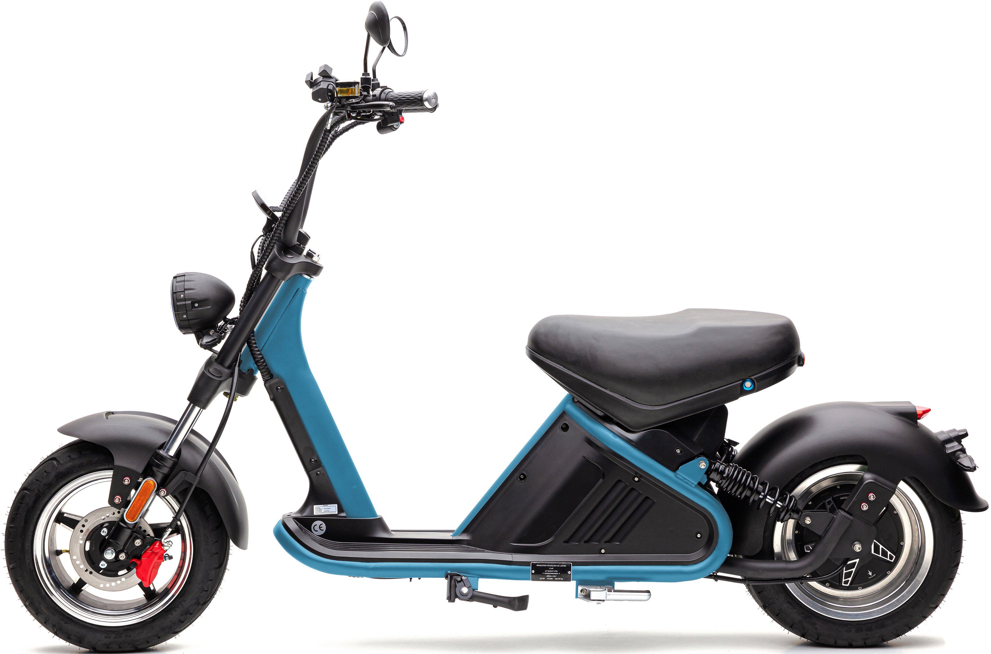ECONELO E-Motorroller 3000 Lenkrad CHOPPER km/h, W, höhenverstellbar 2, 45 blau PXD
