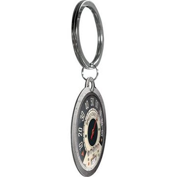 Nostalgic-Art Schlüsselanhänger mit Gravur Edelstahl Schlüsselanhänger Ø 4cm - Speedometer