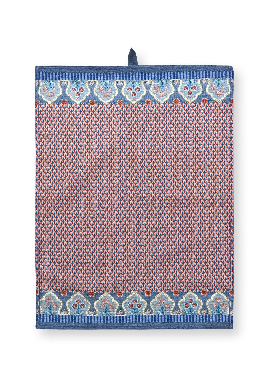 PiP Studio Geschirrtuch Flower Festival Geschirrtuch Blue-rot 50 x 70 cm