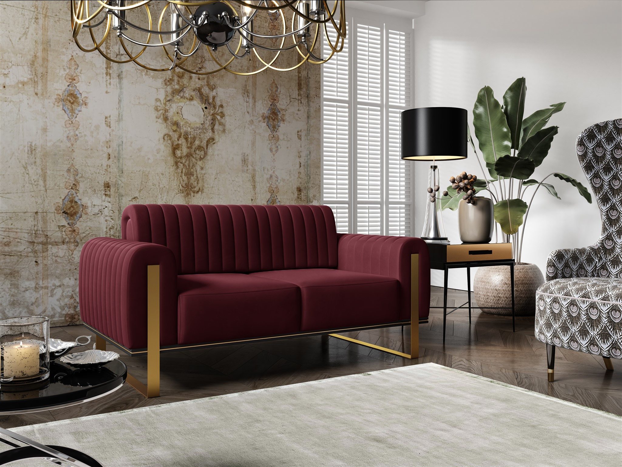 Fun Möbel 2-Sitzer Sofa Designersofa VALERIE günstig online kaufen