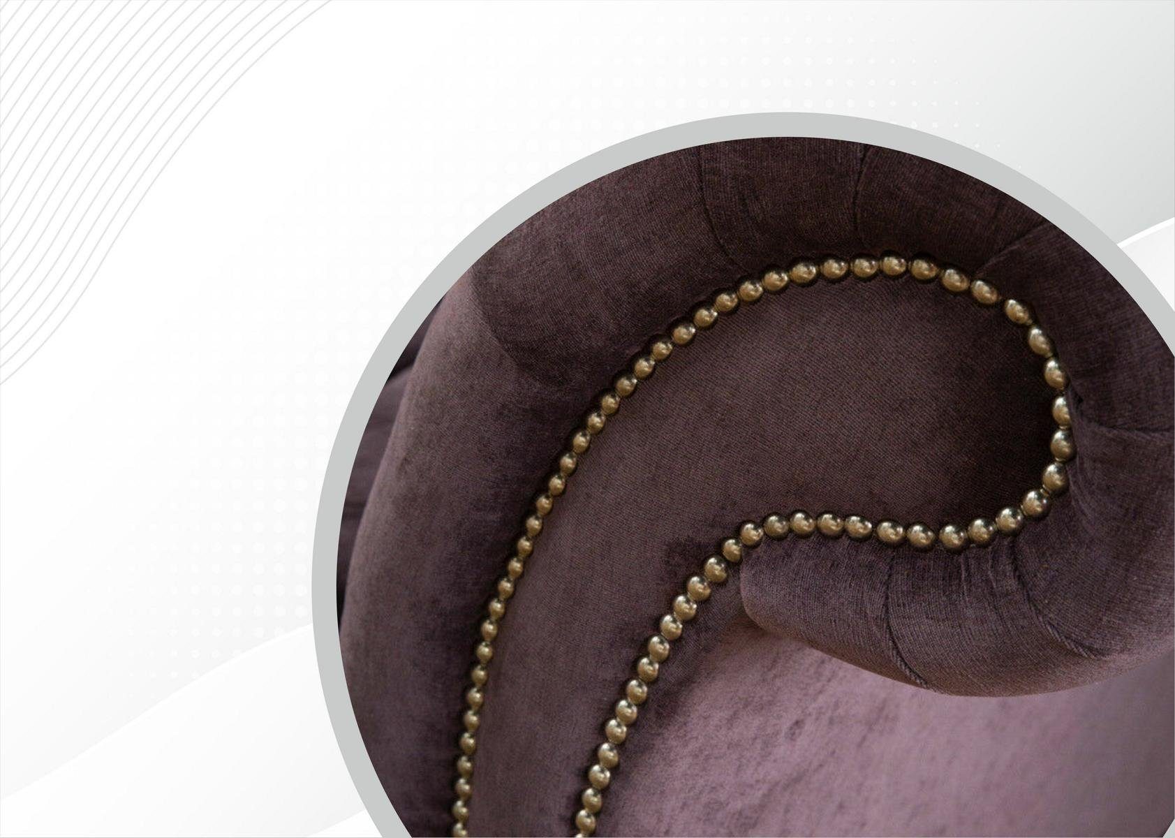 Polster, JVmoebel in Chesterfield Sofa Couch Europe Made Gemütliches Chesterfield-Sofa Dreisitzer Lila Textil