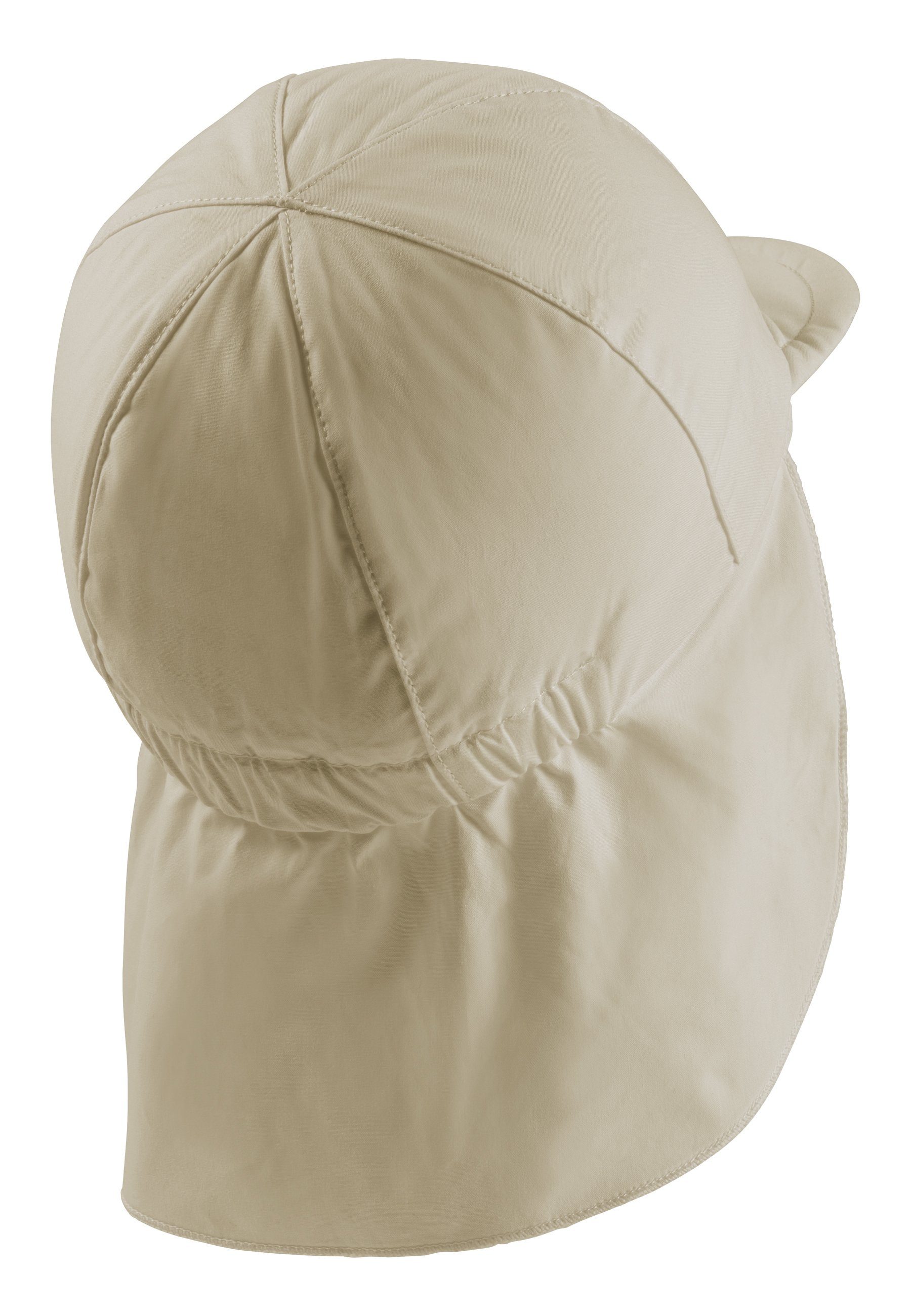 Sterntaler® Schirmmütze 50+ Schirmmütze mit Nackenschutz uni (1-St) Kinderhut aus UV-Popeline mit Bindeband und UV-Schutz 50+