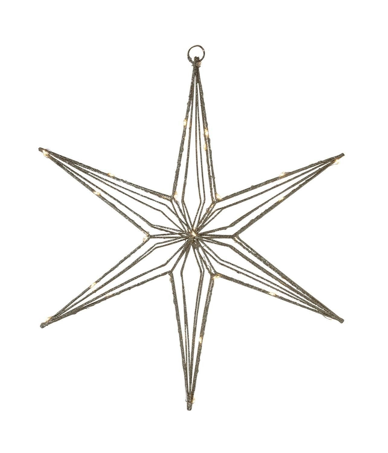 HIT Trading LED Stern LAKIST, 40 x 40 cm, Goldgelb, Metall, LED fest integriert, Batteriebetrieben