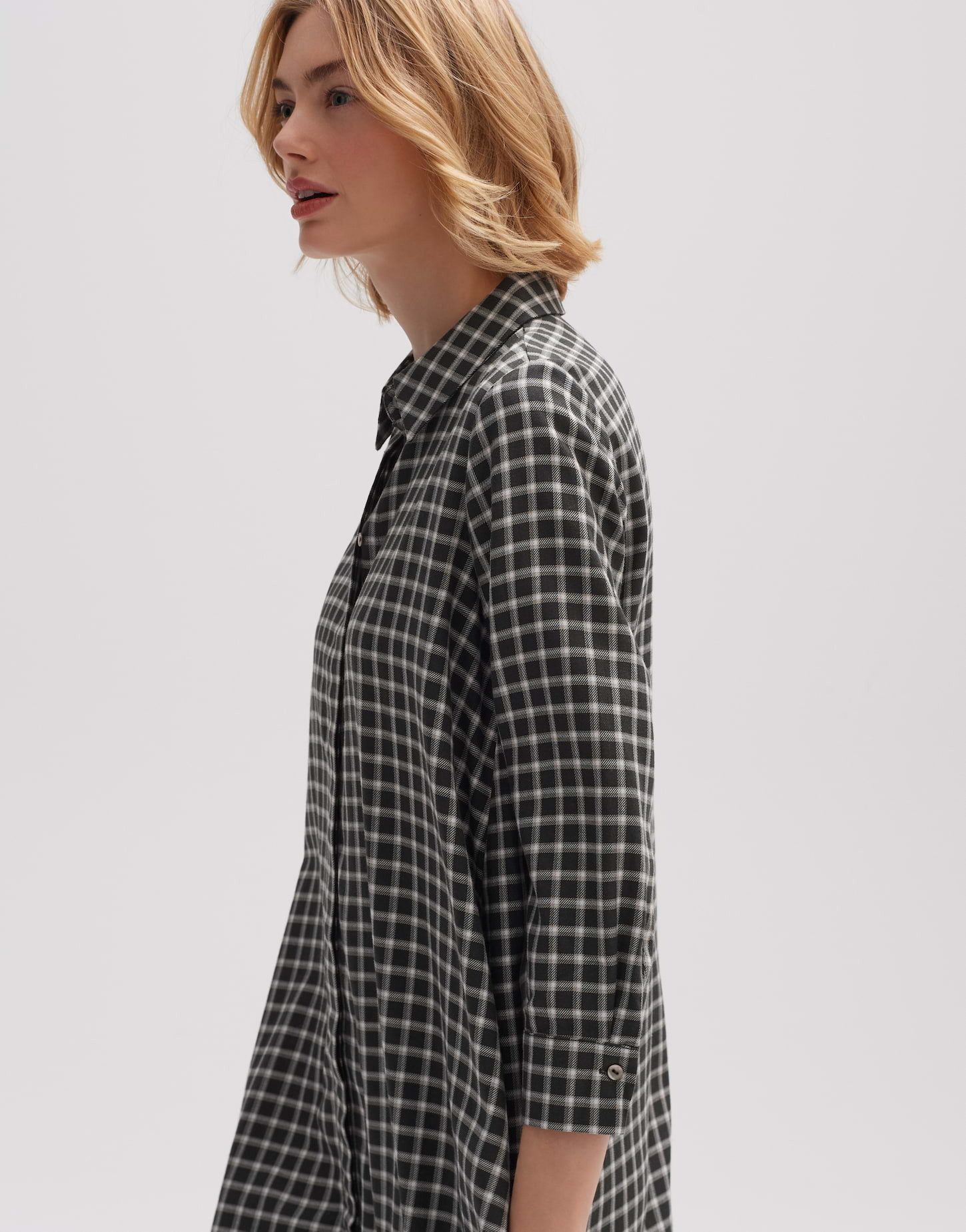 OPUS Langarmbluse Fauta check