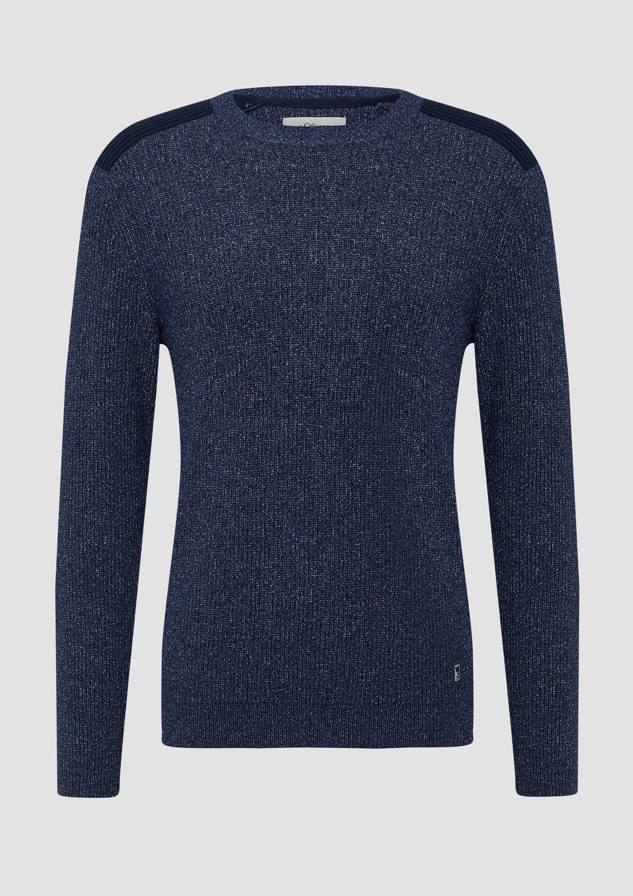 s.Oliver Longpullover Strickpullover Pullover aus Moulinégarn mit Schultereinsätzen