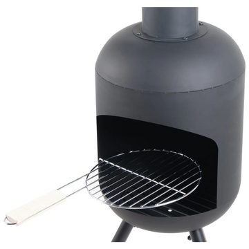 REDFIRE® Feuerstelle Gartenkamin mit BBQ-Grill Fuego Groß Schwarz