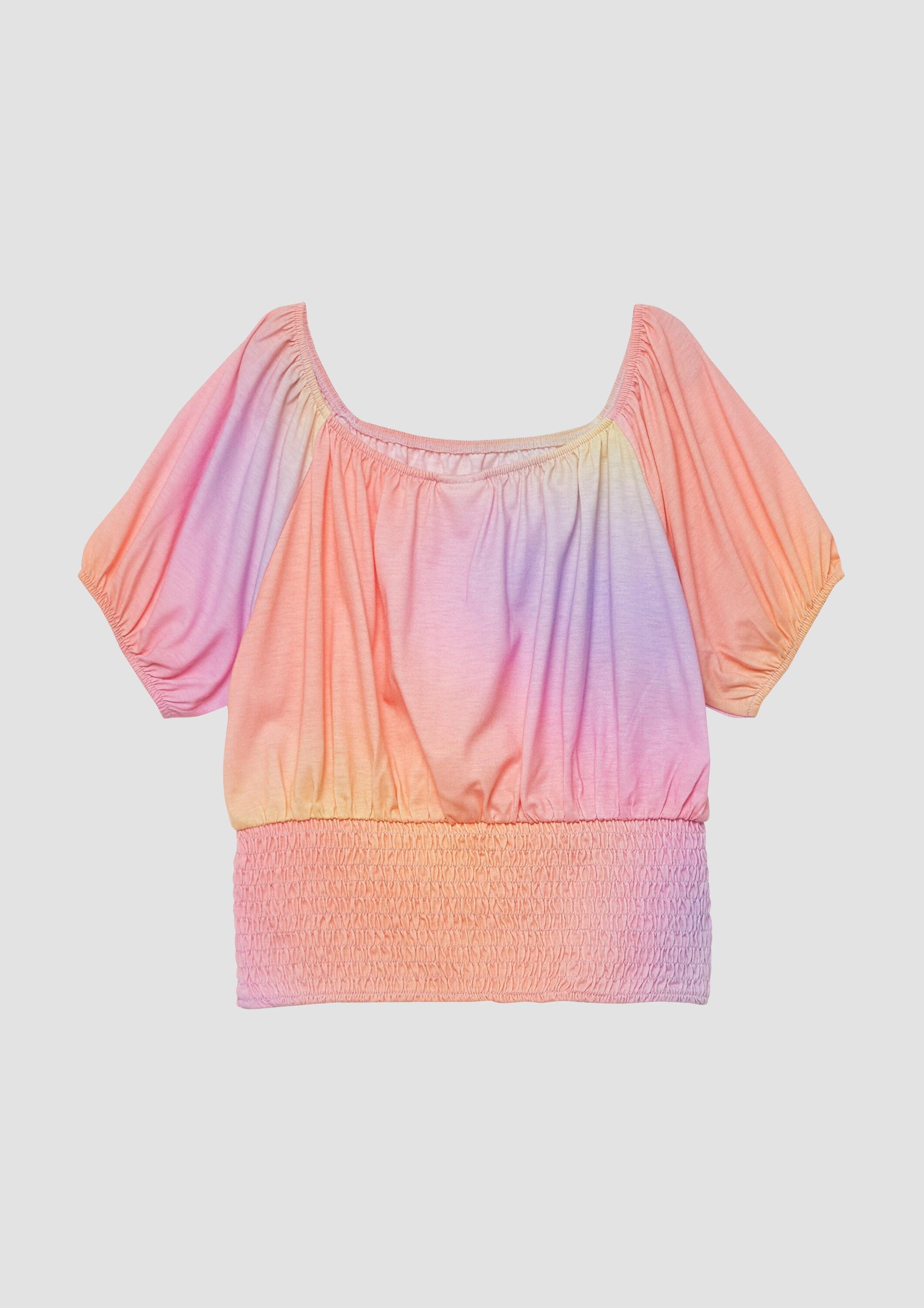 s.Oliver Kurzarmshirt T-Shirt Off-Shoulder-T-Shirt mit Farbverlauf
