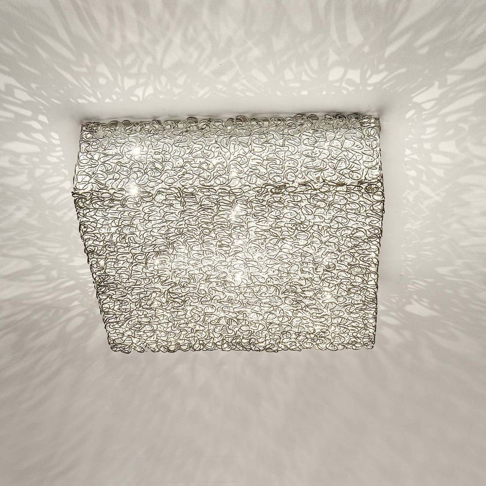 Holländer Deckenleuchte 9-flammig Rifugio Aluminium-Metall verchromt Silber silber