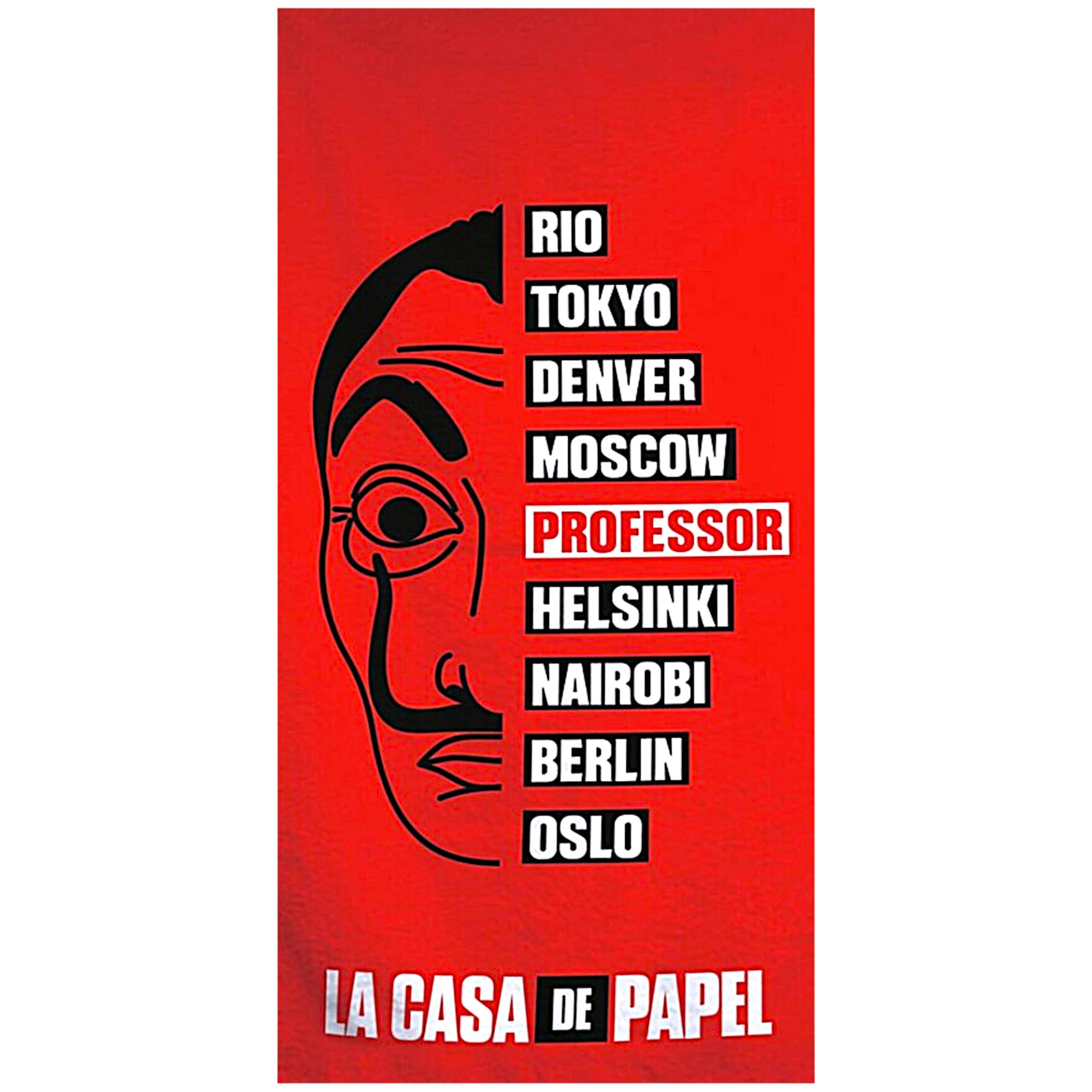 La Casa de Papel Badetuch La Casa de Papel, Baumwolle, Strandtuch 70 x 140 cm aus Baumwolle