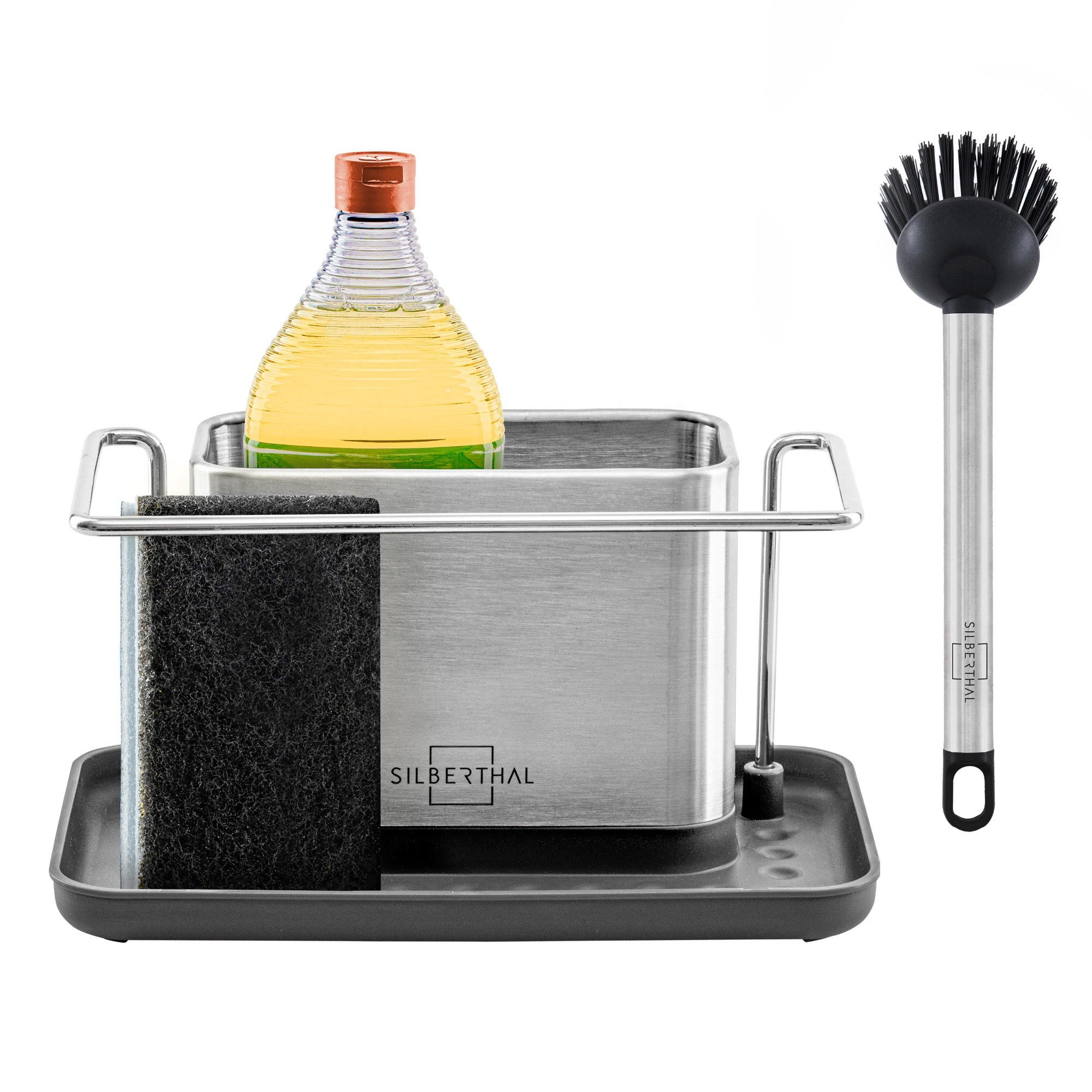 SILBERTHAL Küchenorganizer-Set Spülbecken Organizer, (Mini, mit Spülbürste), Edelstahl, rostfrei