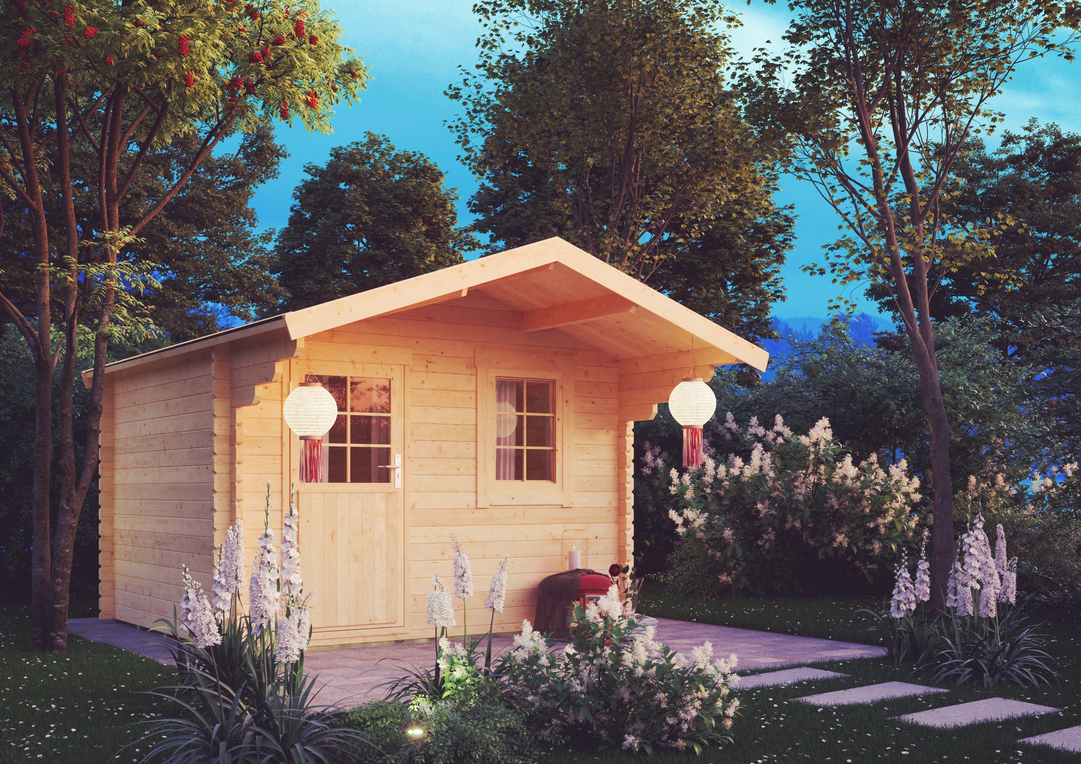 Kiehn-Holz Gartenhaus Kaisersberg, BxT: 340x393 cm, aus naturbelassenem Fichtenholz