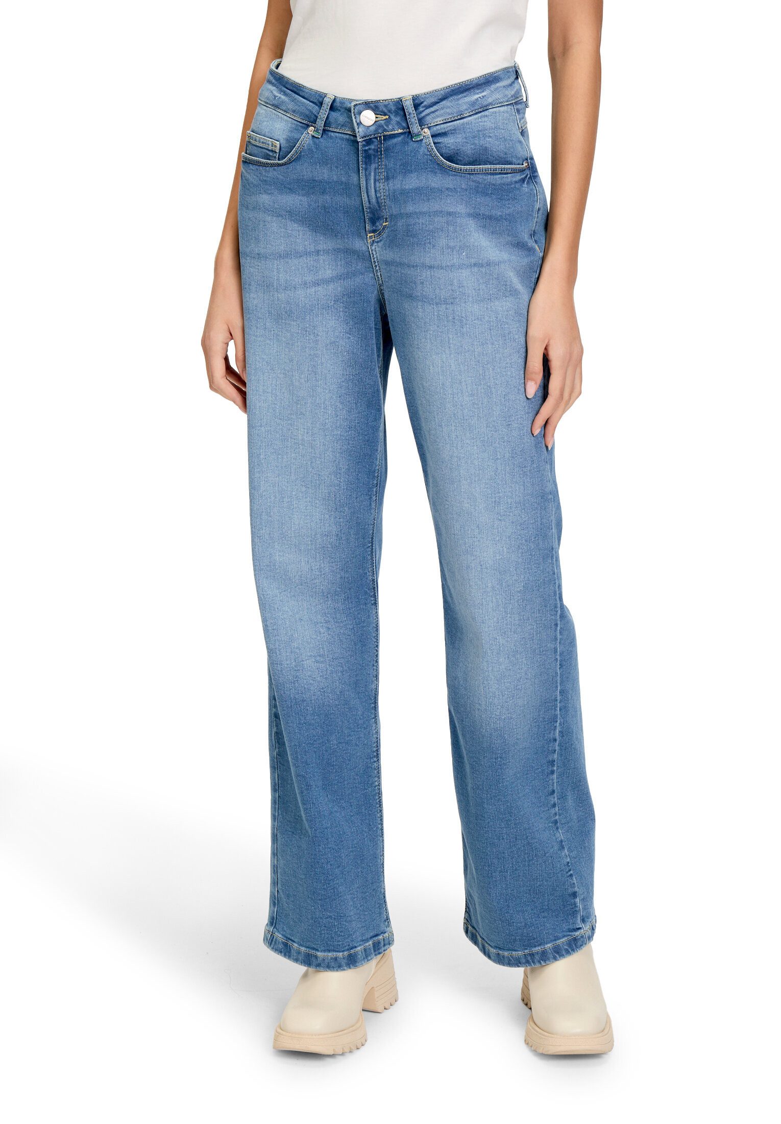 Cartoon Stretch-Jeans Damen mit Eingrifftaschen