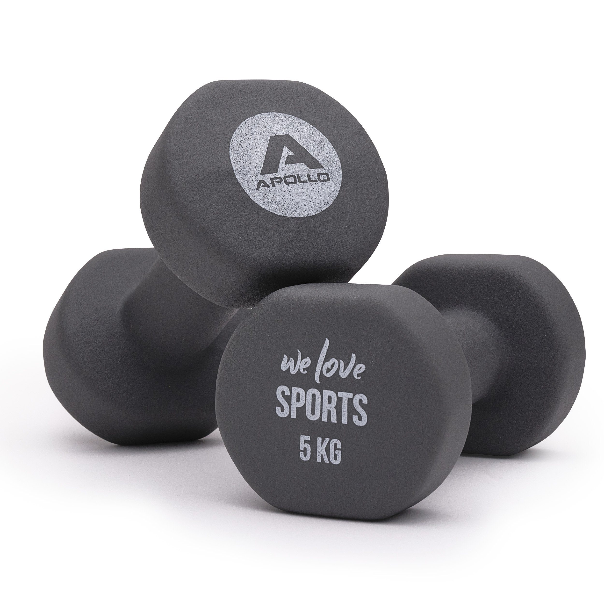 Apollo Hantel-Set Hantel 2er Set Kurzhantel Fitness Hanteln 2 kg bis 10 kg, (2er Set), Rutschfest und robust, für ein effektives Training!