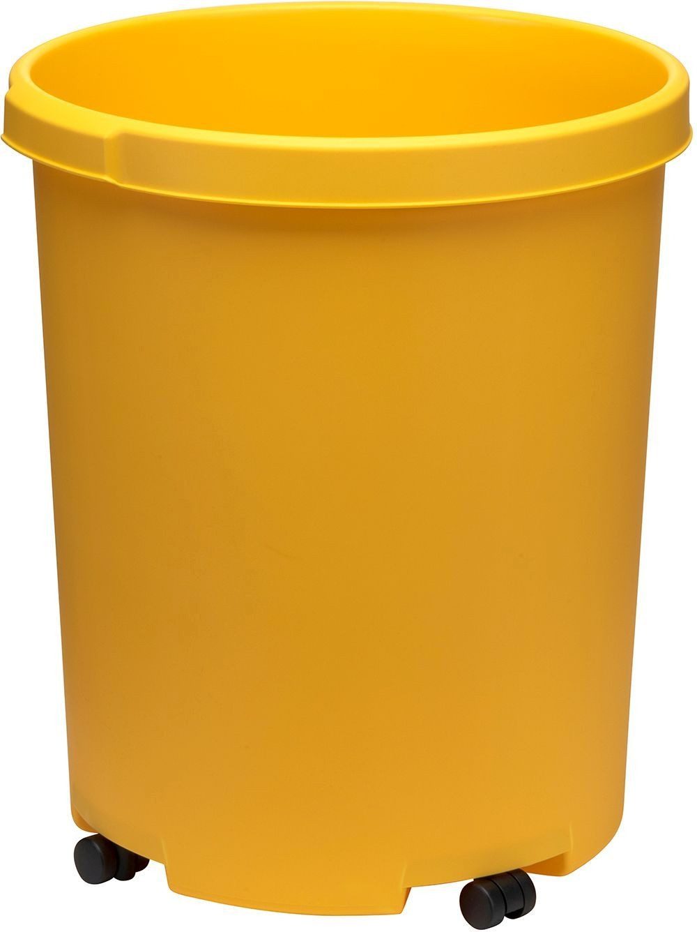 HAN-Bürogeräte Papierkorb Großpapierkorb Mobil XXL mit Griffmulden 50 Liter gelb Packung mit 4 S