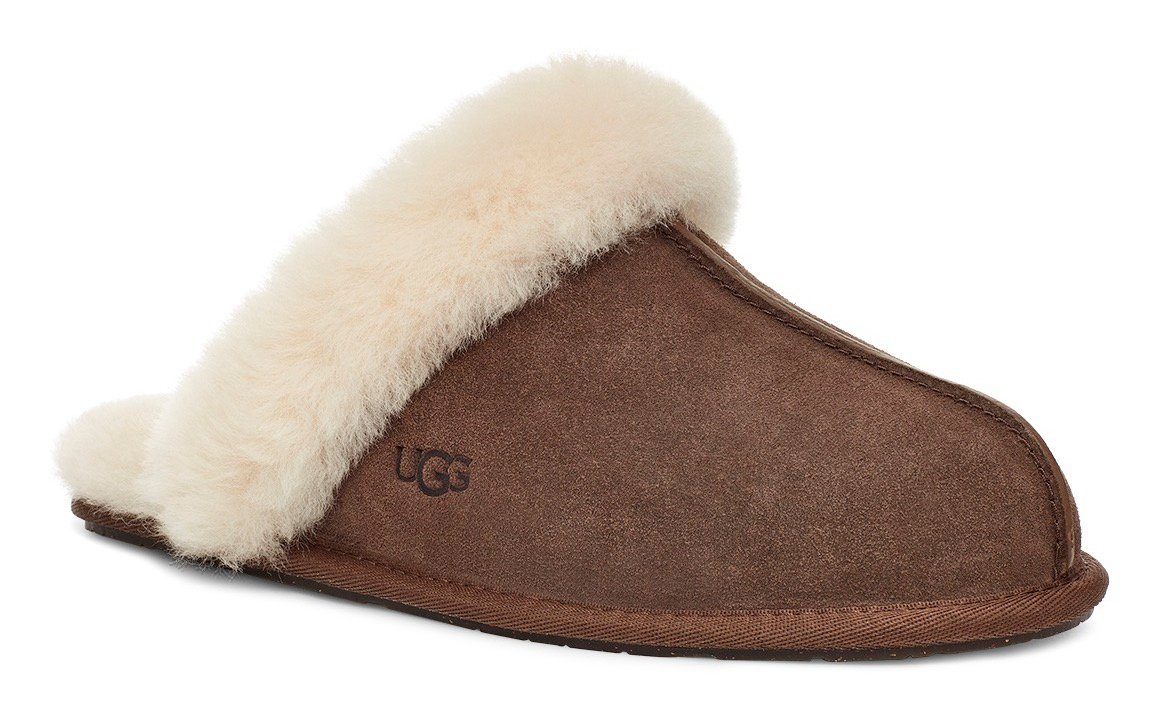 mit espresso II weiß UGG Scuffette Fellkragen Hausschuh