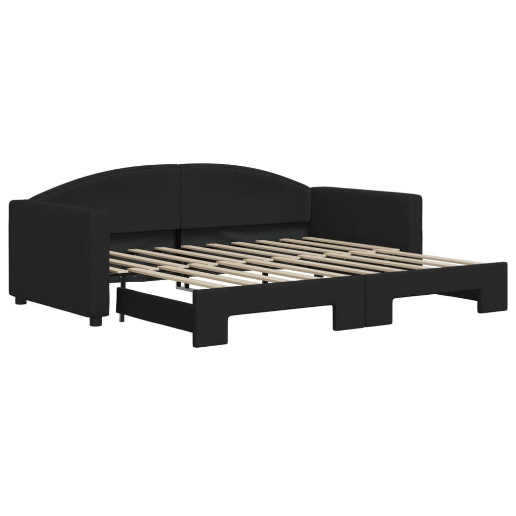 vidaXL Bett Tagesbett Ausziehbar Schwarz 90x190 günstig online kaufen
