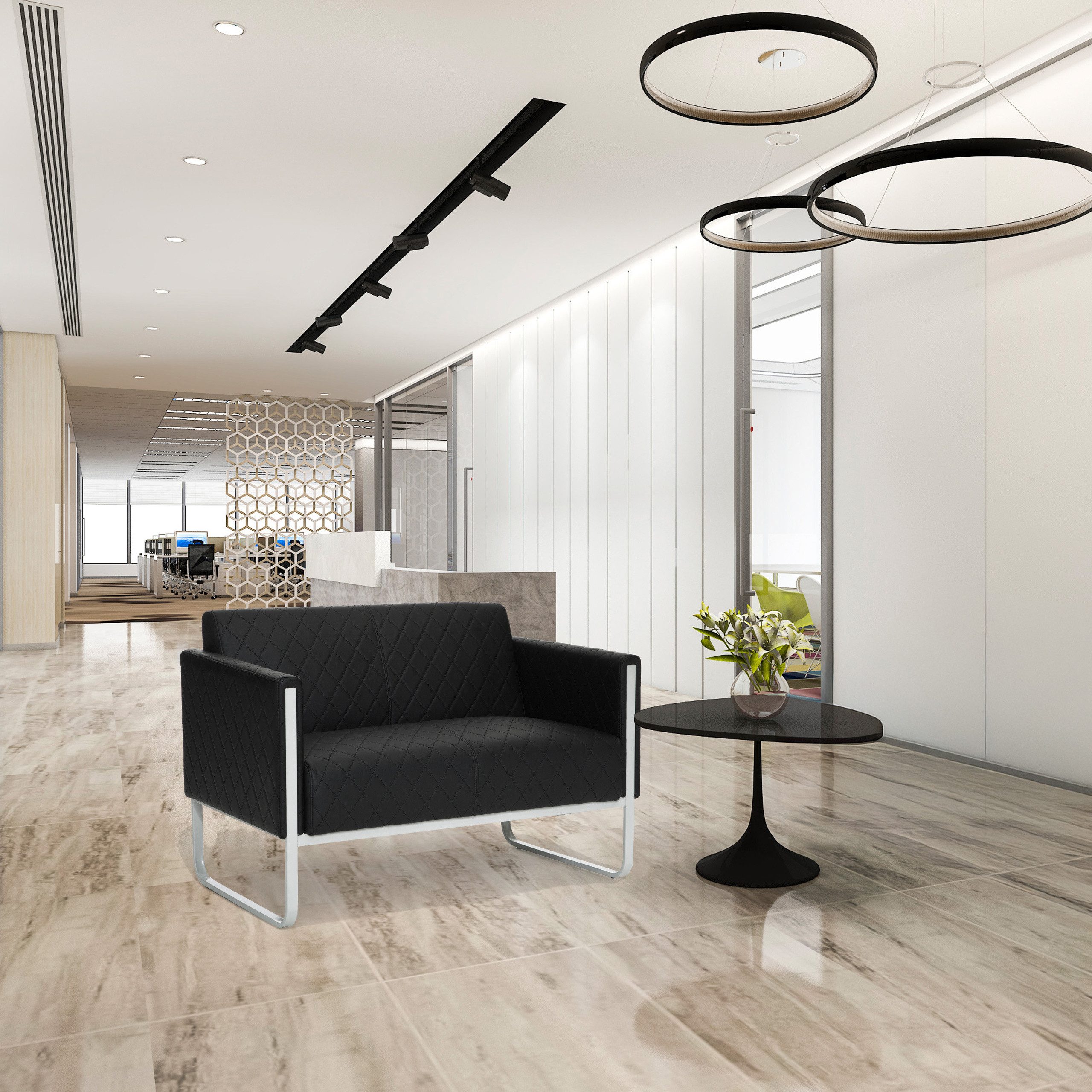 hjh OFFICE Sofa Lounge Sofa ARUBA STEP Kunstleder mit Armlehnen, 1 St, Loungesofa Couch, bequem gepolstert