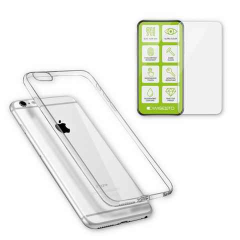 Wigento Handyhülle Silikoncase Transparent + 0,3 H9 Hartglas für Apple iPhone 8 / 7 Plus 5.5 Zoll Tasche Hülle Neu