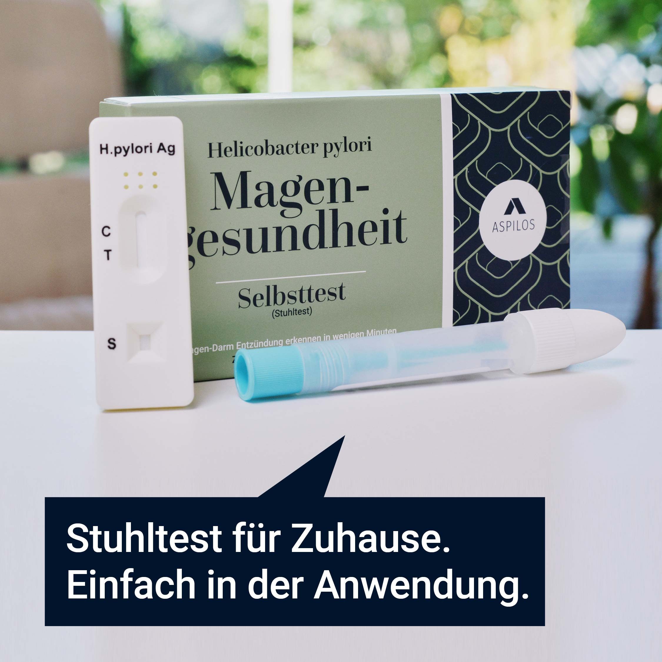 ASPILOS Helicobacter Pylori-Schnelltest Magengesundheit Selbsttest für Zuhause in 10 Minuten, selbst durchführbar, H. pylori Test, 1-tlg., Stuhltest, Helicobact – Bild 5 von 5