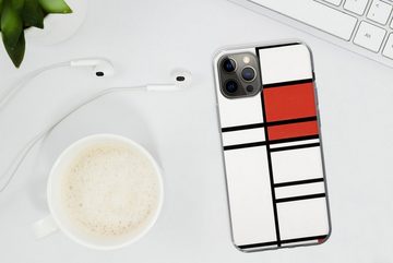 MuchoWow Handyhülle Komposition mit Rot und Weiß - Piet Mondrian, Handyhülle Apple iPhone 12 Pro Max, Smartphone-Bumper, Print, Handy