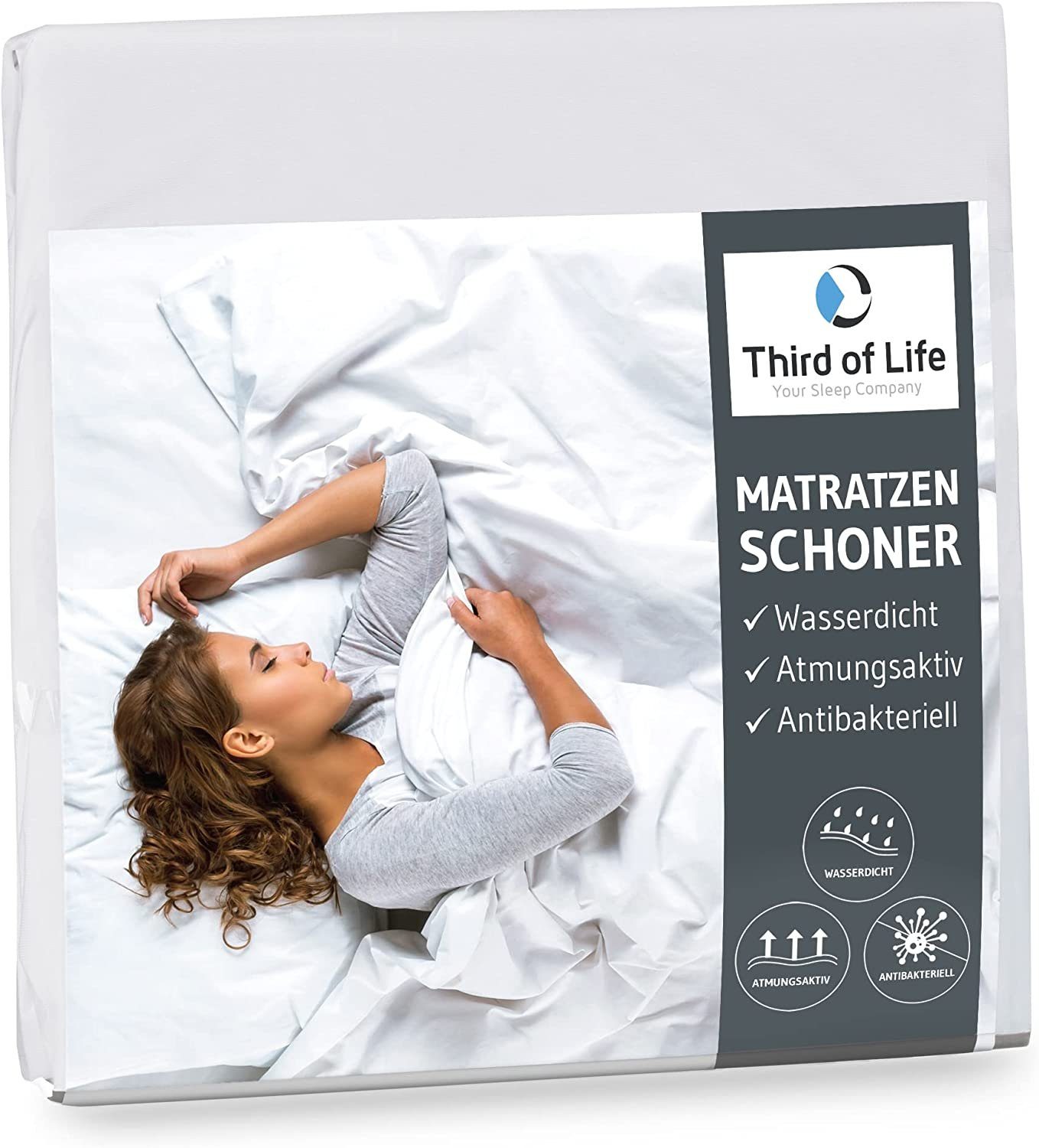 Matratzenschoner Atmungsaktive Matratzenauflage LISA Third of Life, 100% Wasserdichter Matratzenschutz, Matratzen-Topper mit Seitenwänden