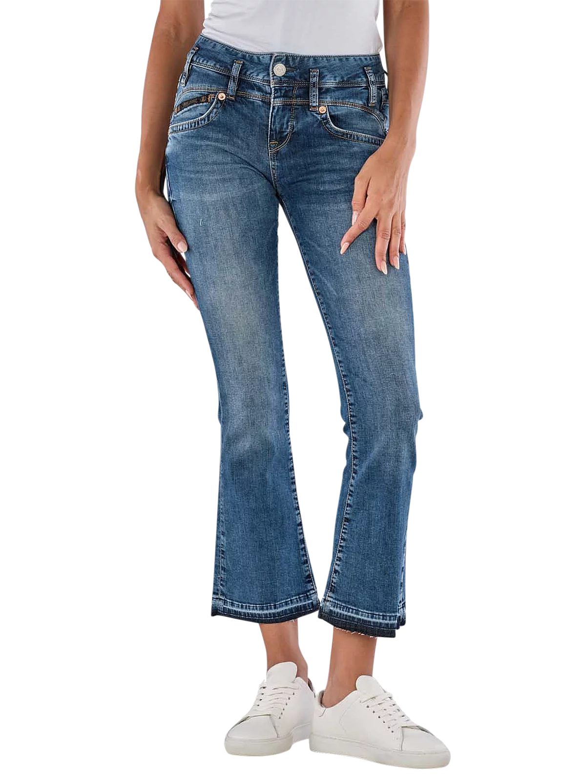 Herrlicher Bootcut-Jeans Pearl Cropped Reused Denim günstig online kaufen