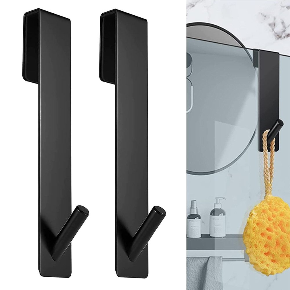 TUWENA Handtuchhaken 2 Stück Haken Duschwand Edelstahl Duschhaken ohne Bohren für Glaswand, ohne Bohren rostfrei