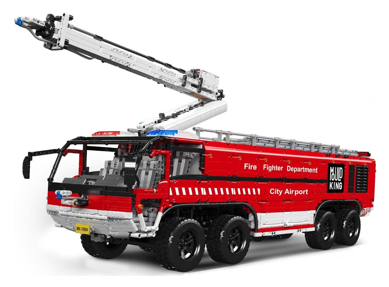 Mould King 19004S Feuerwehr Flughafen Rettungswagen Konstruktions-Spielset, (6653 St)